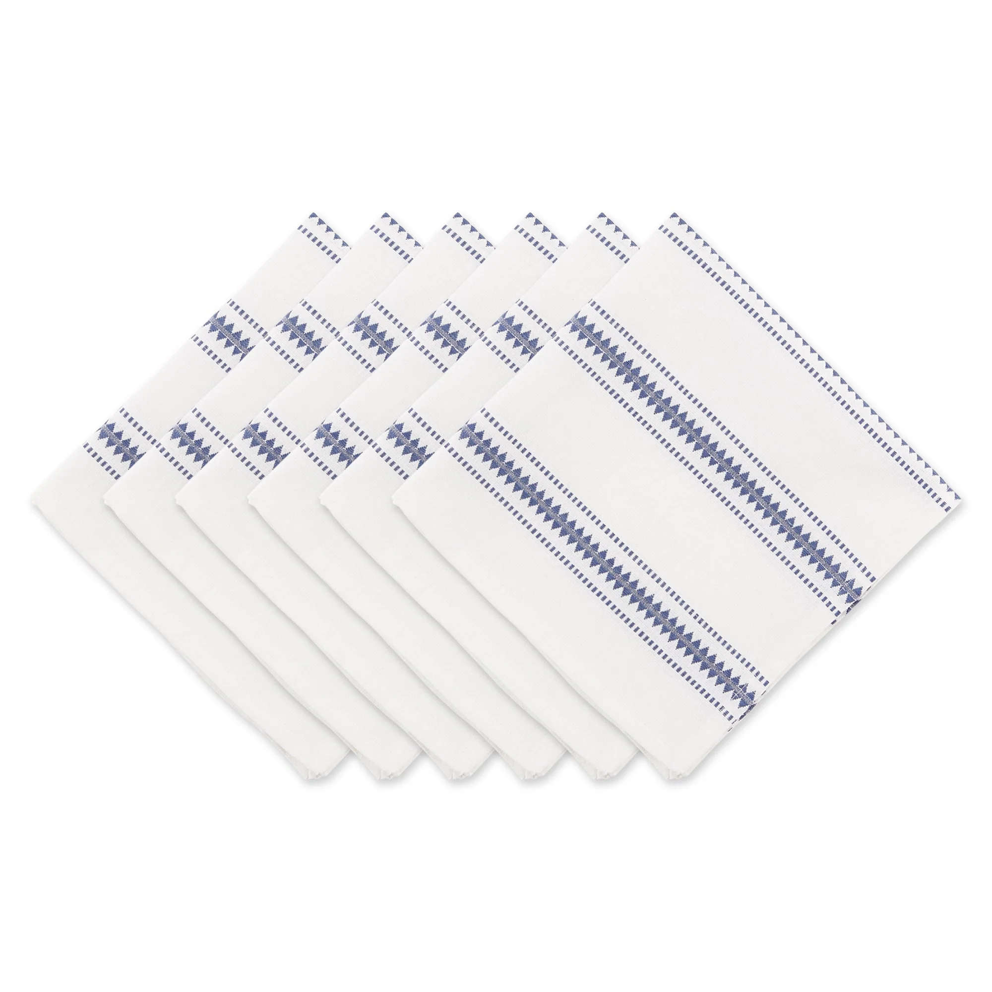 French Blue Zig Dobby Stripe Napkins, Set Of 6