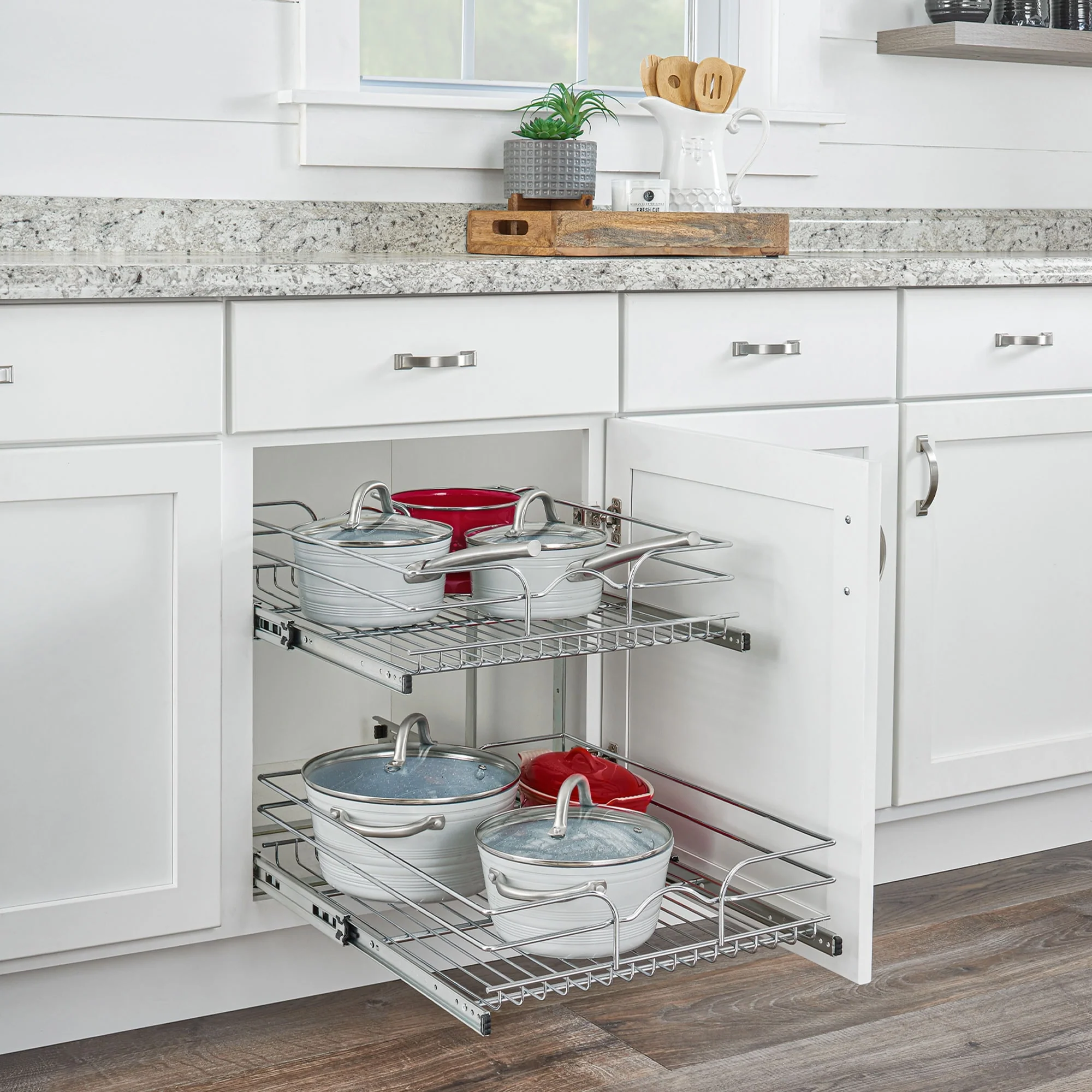 Rev-A-Shelf Kitchen Cabinet Pullout Shelf Organizer, 24 x 22 In, 5WB2-2422-CR-1