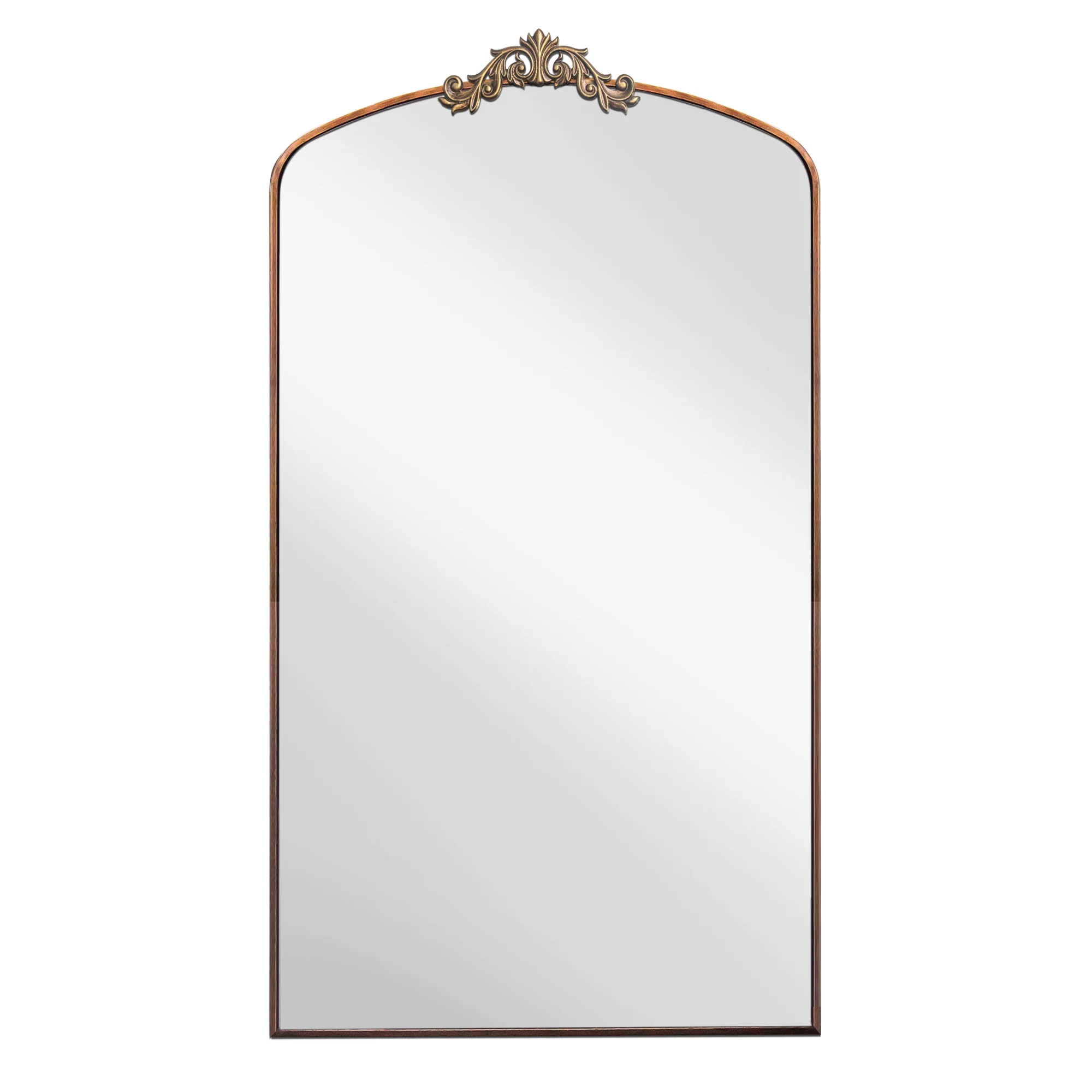 36 x 66 Wall Mirror with Metal Frame and Carved Garland