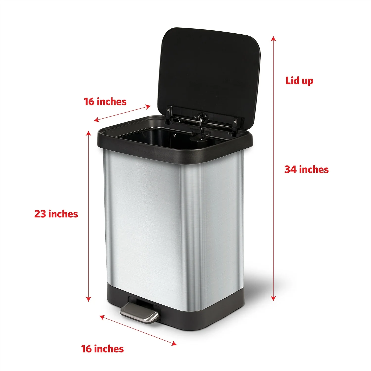 Glad Stainless Steel Step-on Trash Can