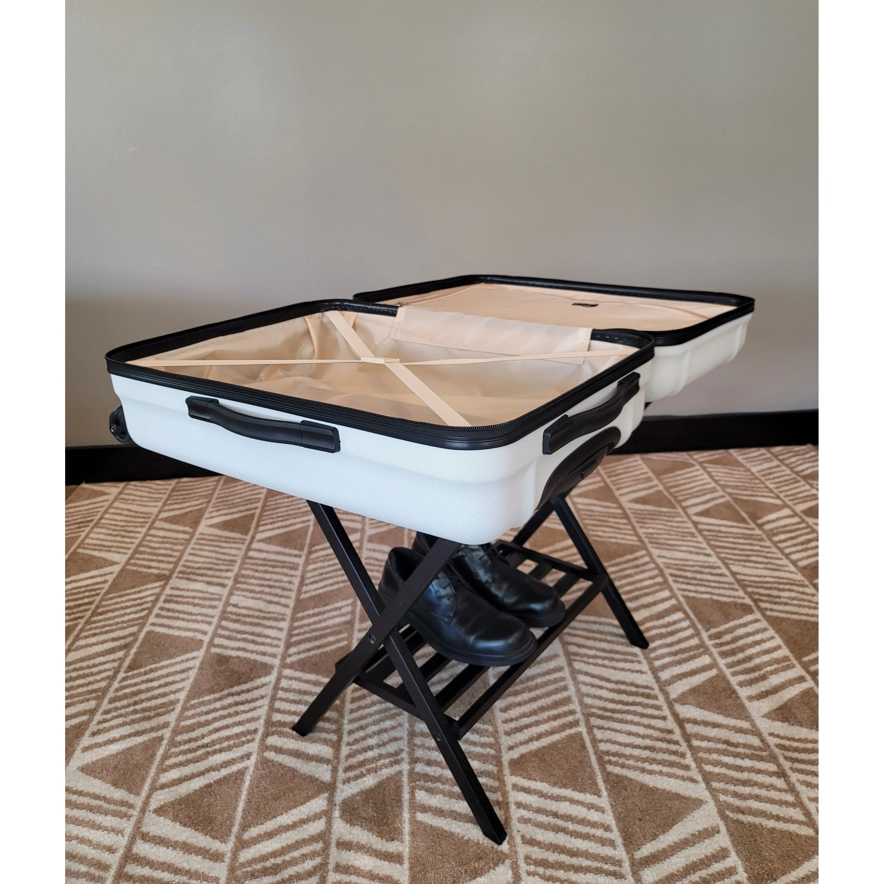 Solid Bamboo Folding Luggage Rack