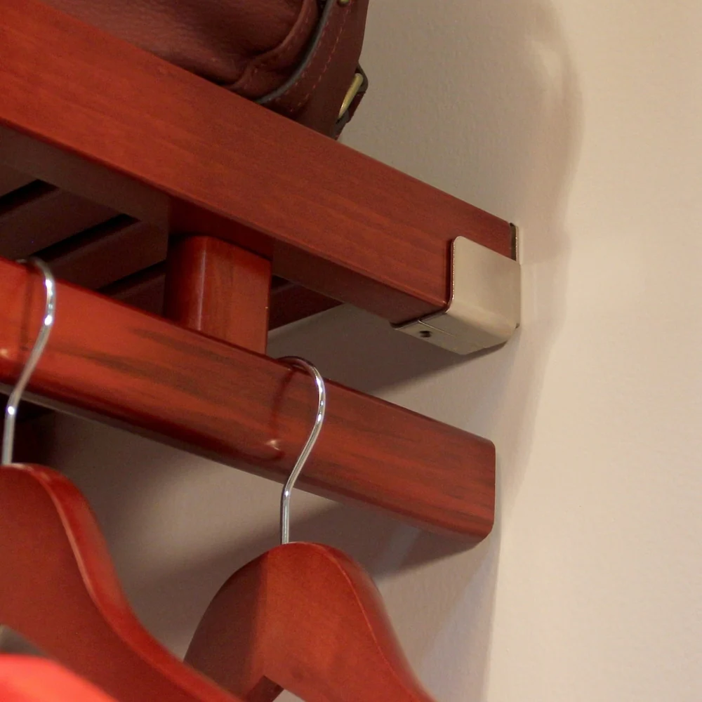 John Louis Home Solid Wood Reach-In Simplicity Closet System Red Mahogany