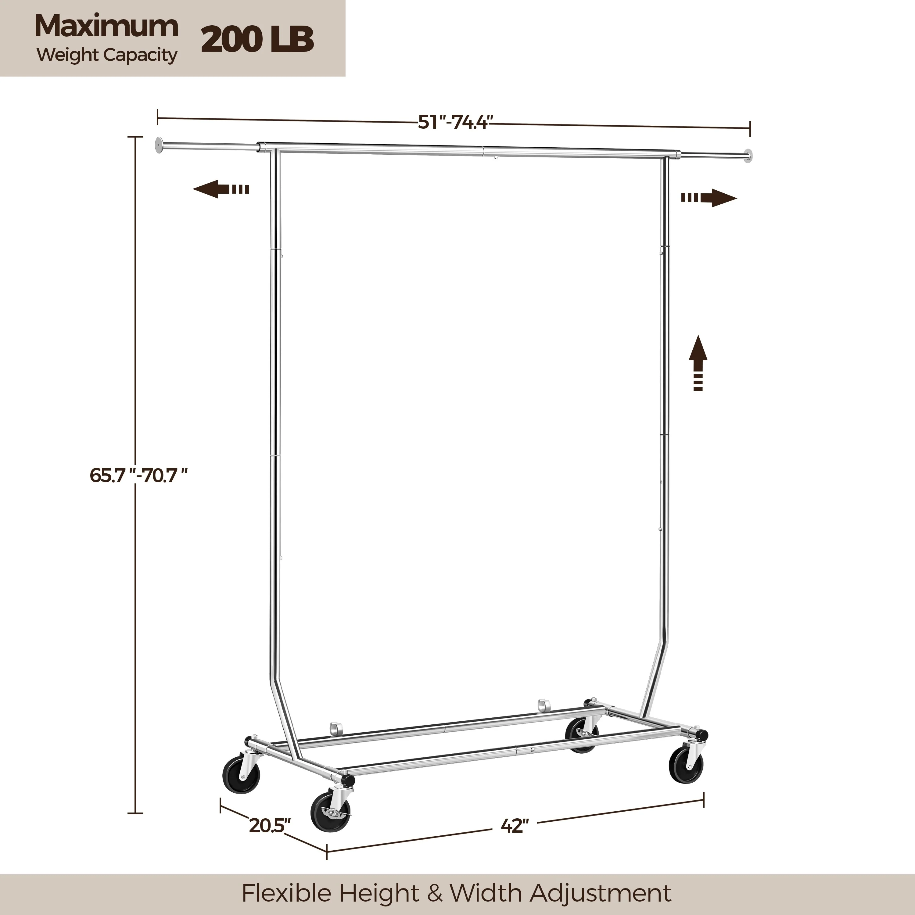 Yaheetech Clothing Garment Rack Commercial Premium Stainless Steel