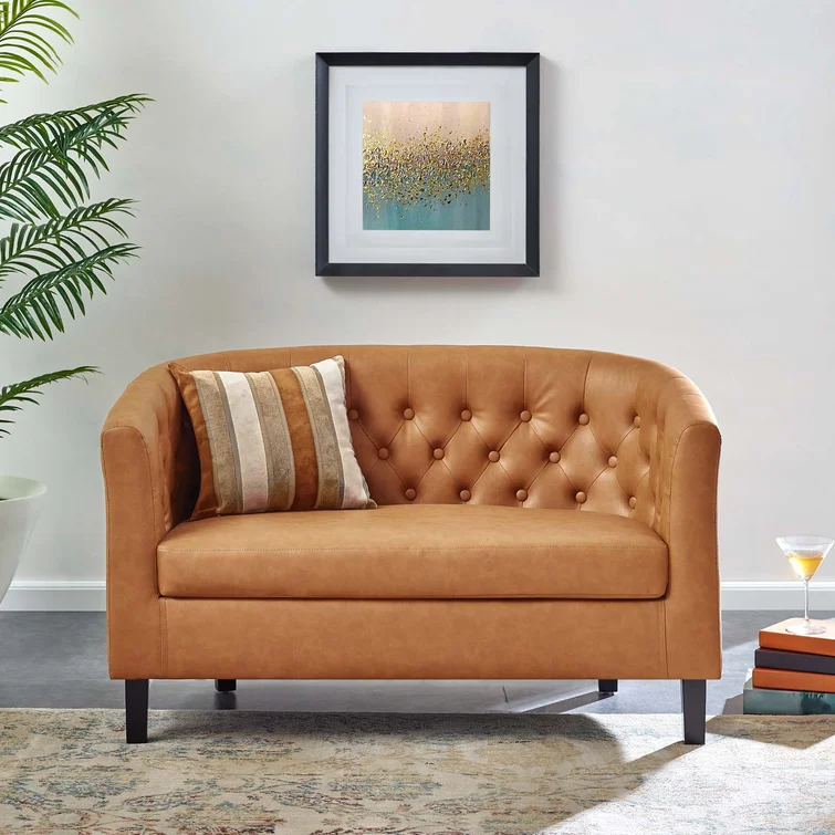 Modway Copper Grove Pisino Upholstered Vinyl Loveseat