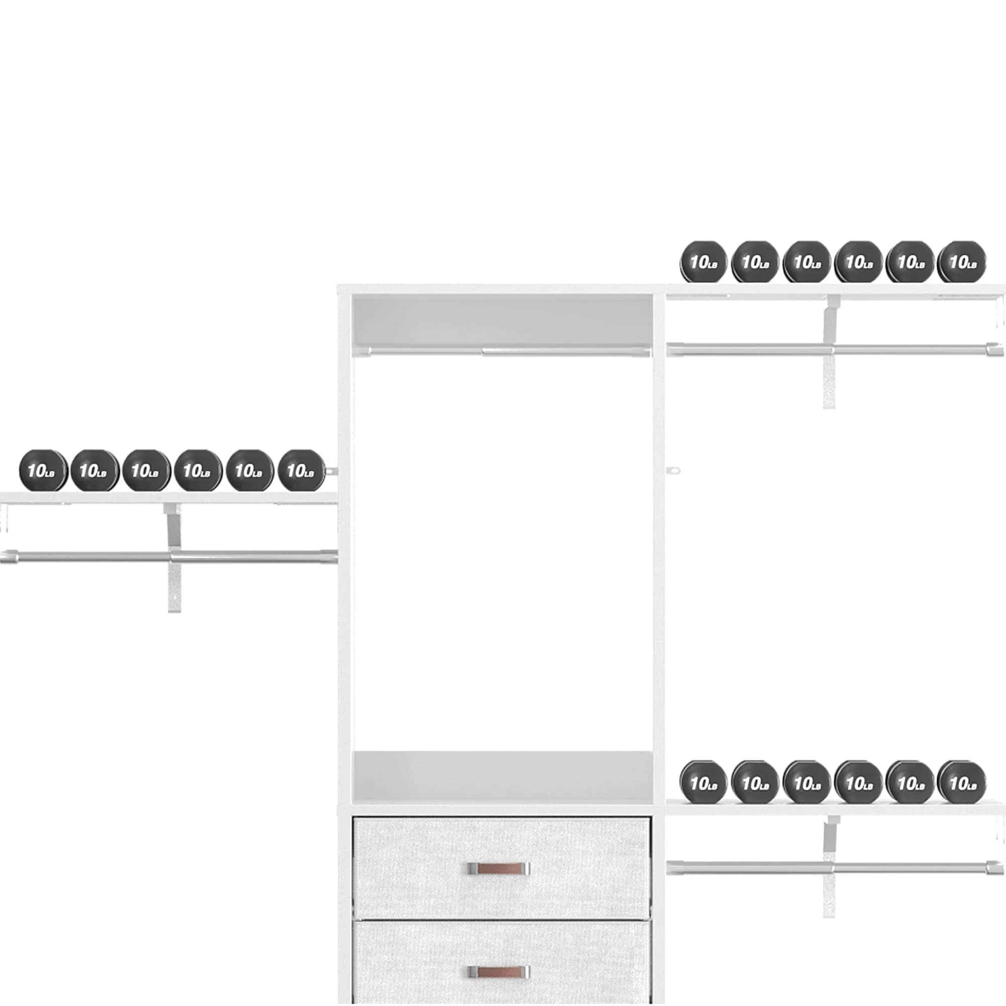 4FT Kid‘s Closet System with Fabric Drawers, DIY Closet Organizer with Adjustable Hanging Rods