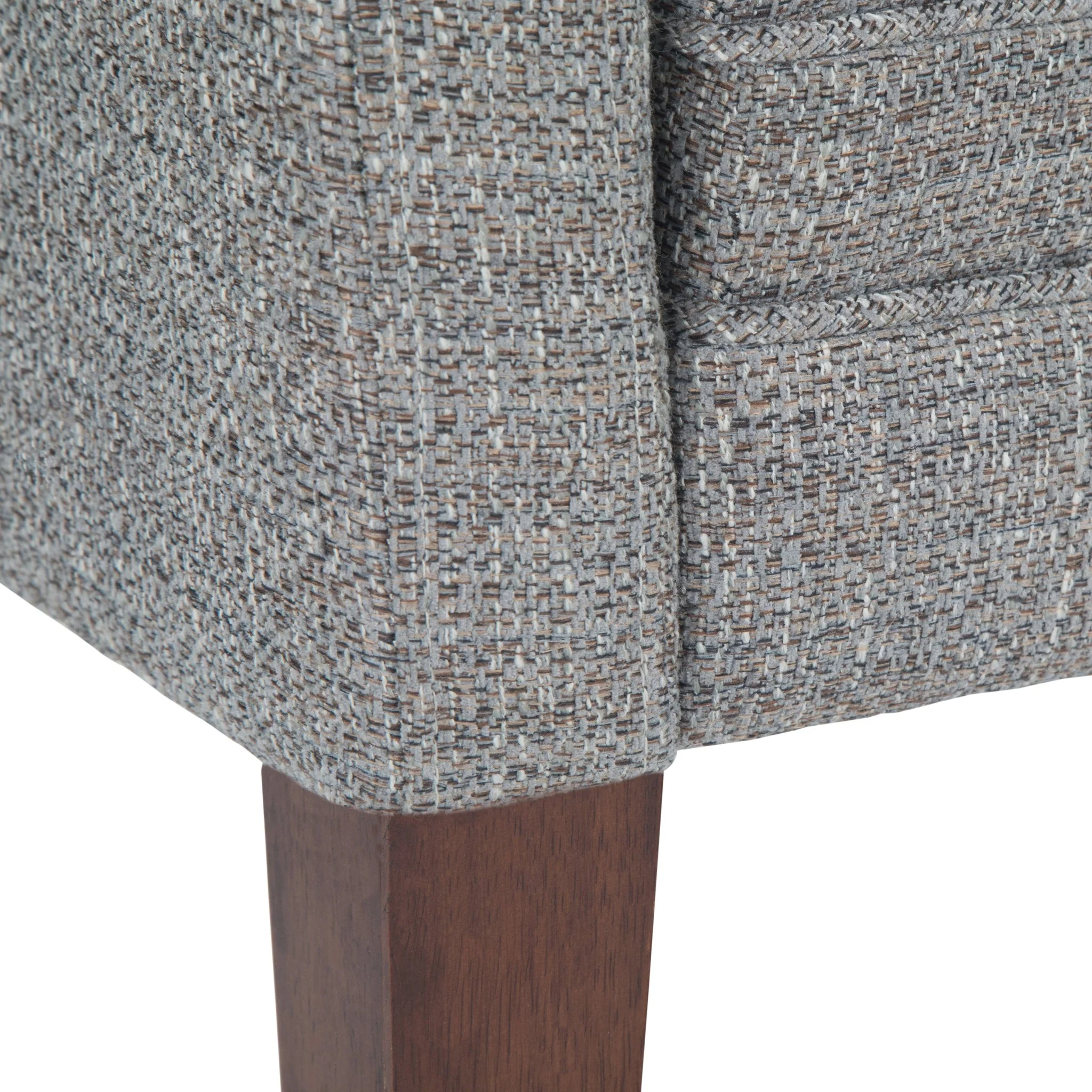 Wave Upholstered Bench with Low Back and Swooped Arms