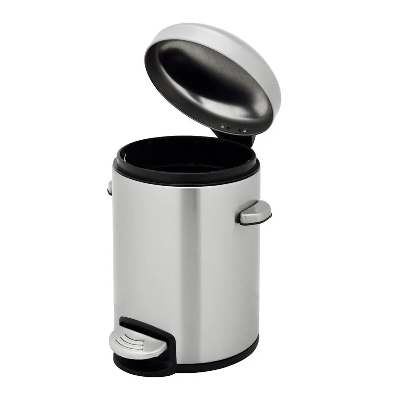 INNOVAZE 8 Gal./30-Liter and 1.3 Gal./5-Liter fingerprint free brushed stainless steel trash can set (Retro)