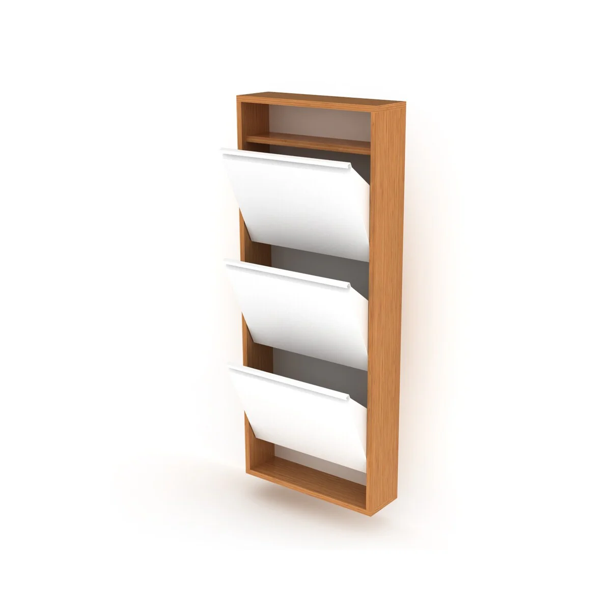 Hide Wood 4 Tier Shoe Storage For Entryway