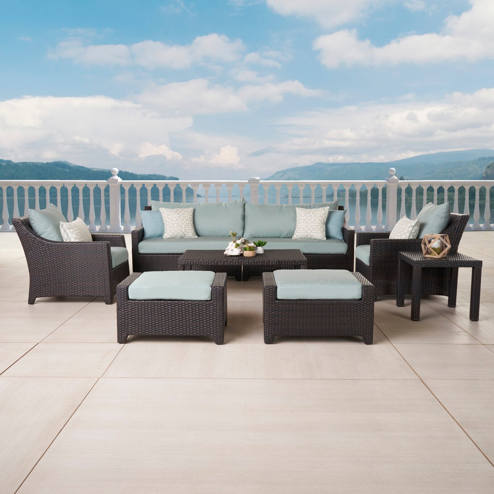 Northridge Wicker/Rattan 7 - Person Seating Group with Cushions