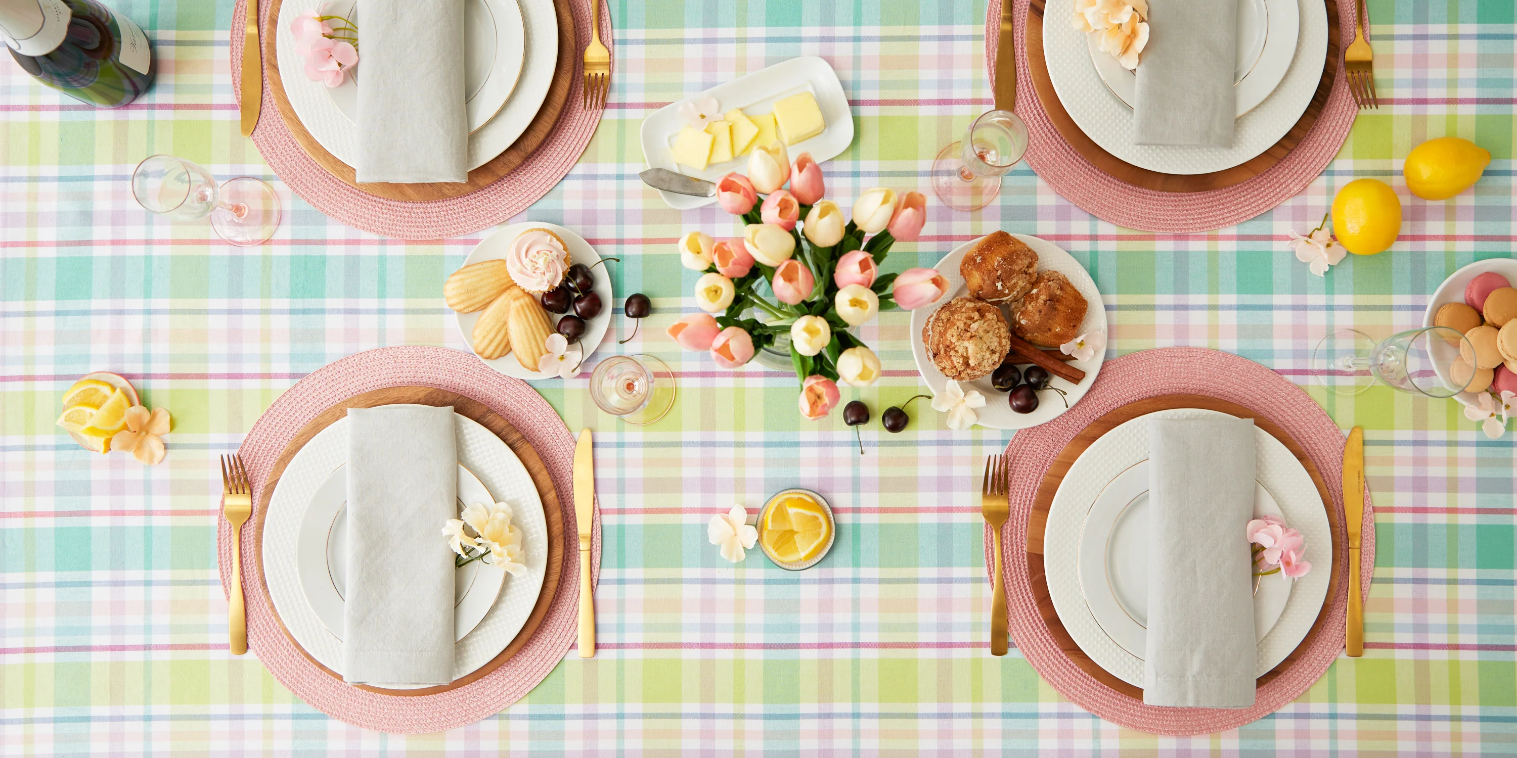 Spring Plaid Tablecloth