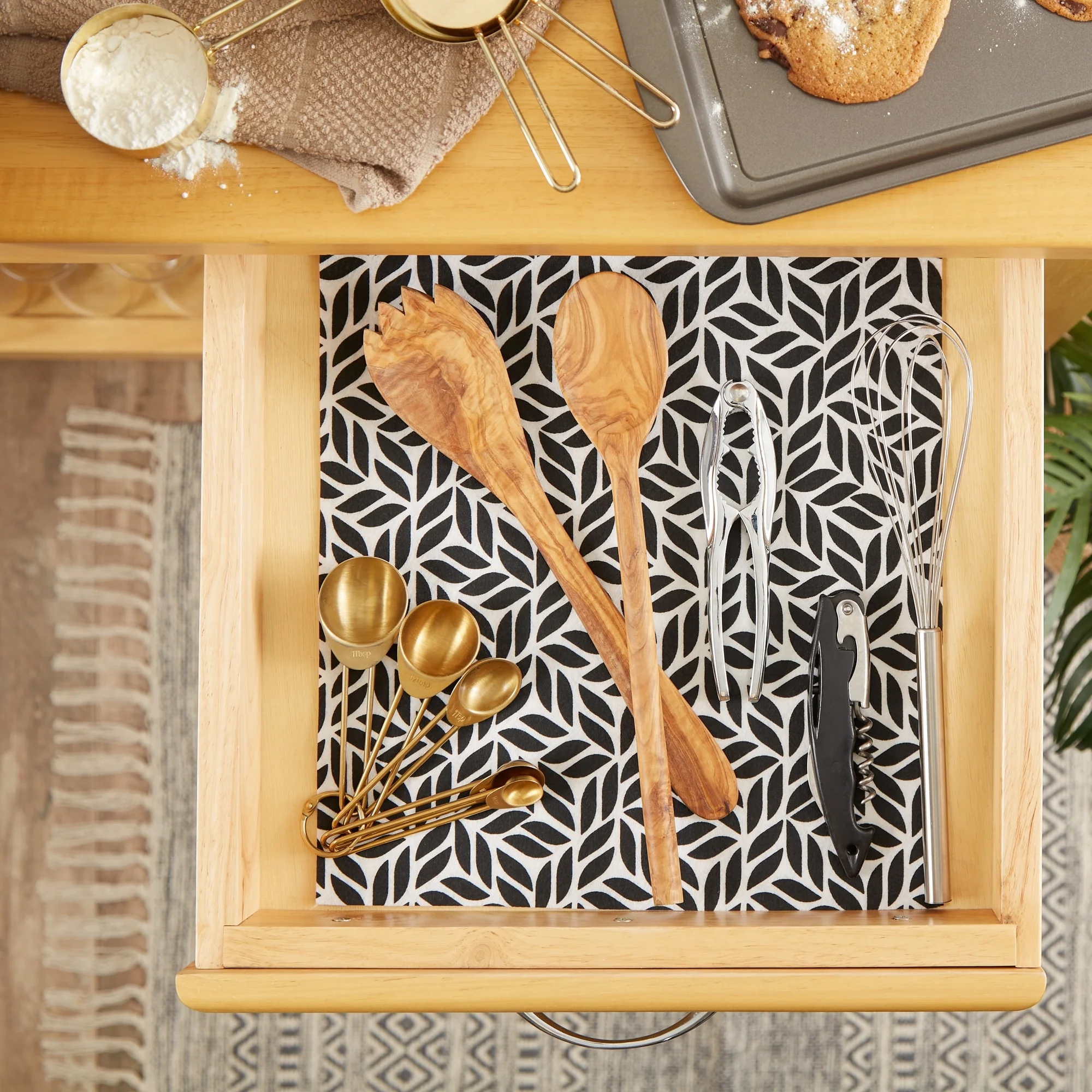 DII Nautical Blue Market Print Fridge Liner (Set of 6)