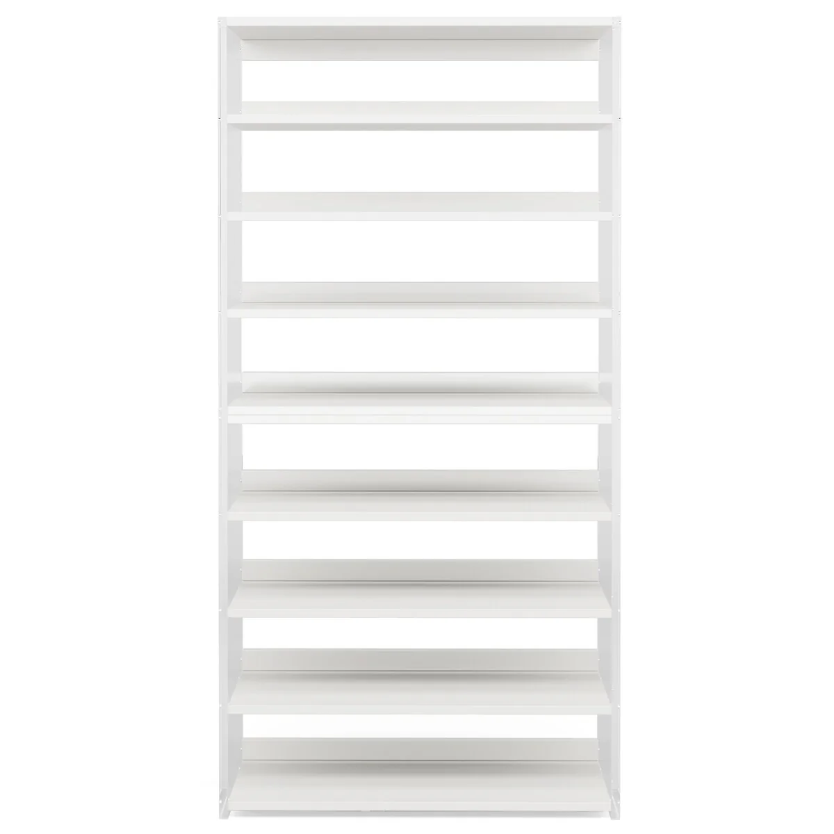9-Tier Wood Shoe Storage Rack with Acrylic Side for Entryway