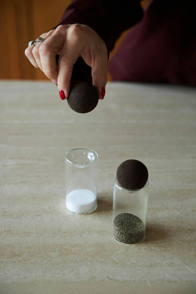 Nature Salt and Pepper Shakers with Cork Stoppers, Set of 2