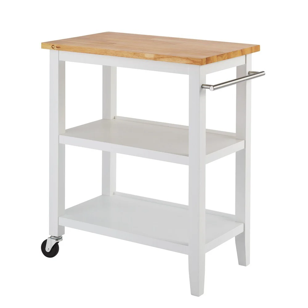 White Wooden Kitchen Cart