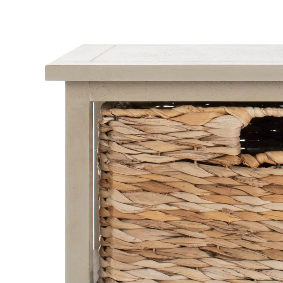 SAFAVIEH Evaline Distressed Black 3 Wicker Basket Storage Unit - 17.3