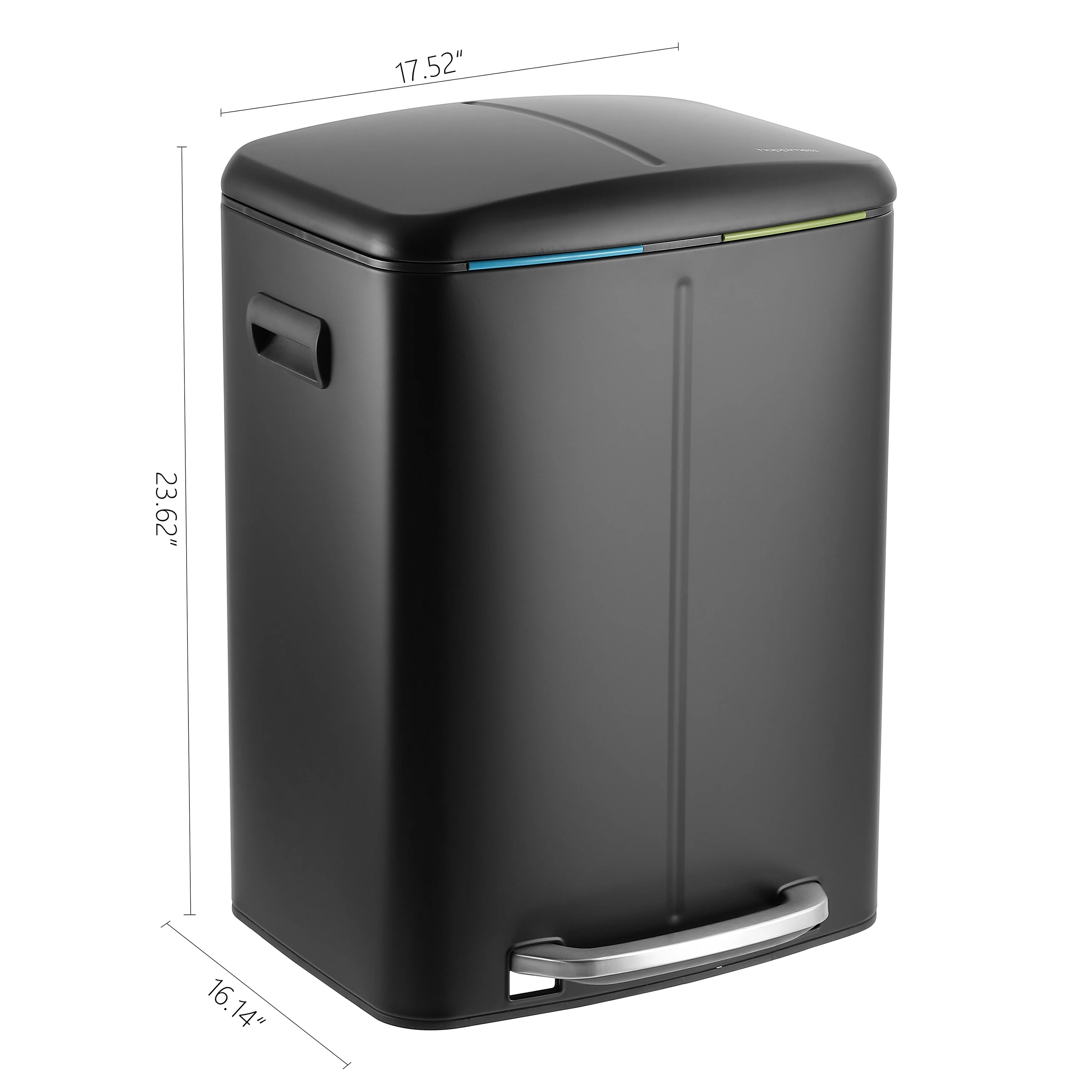 happimess 10.6-Gallon Double Bucket Trash Can with Soft Close Lid
