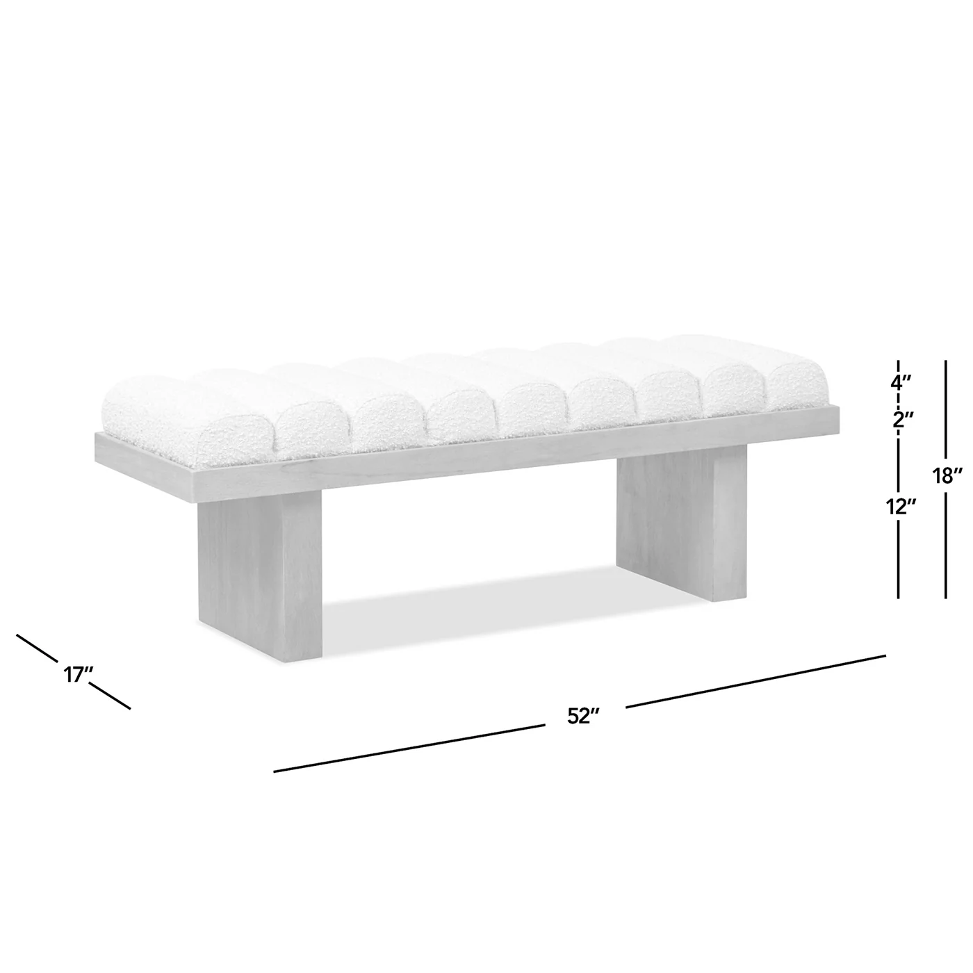 Bella Upholstered Modern Accent Bench