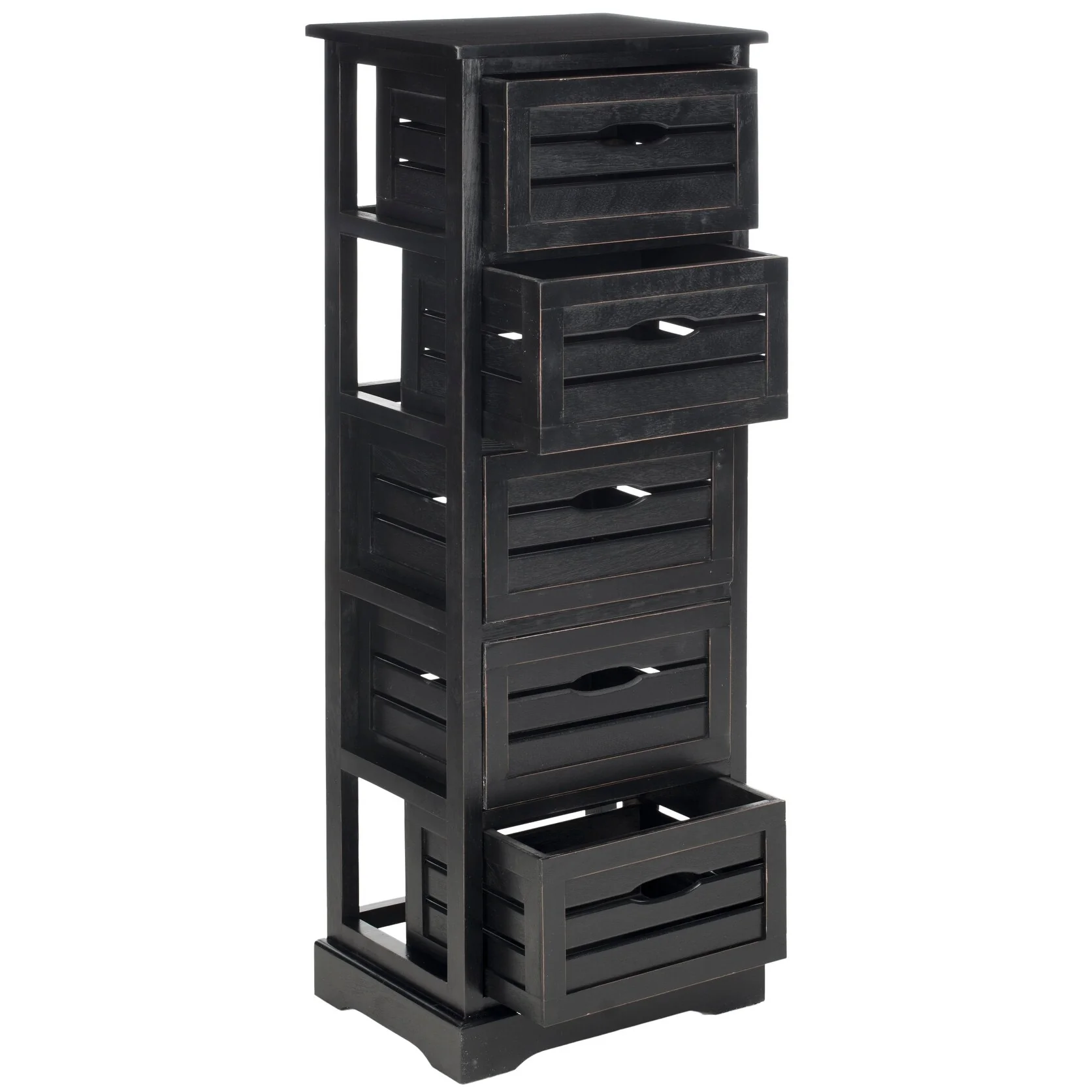 SAFAVIEH Cinda Black Storage 5-Drawer Cabinet - 16.5