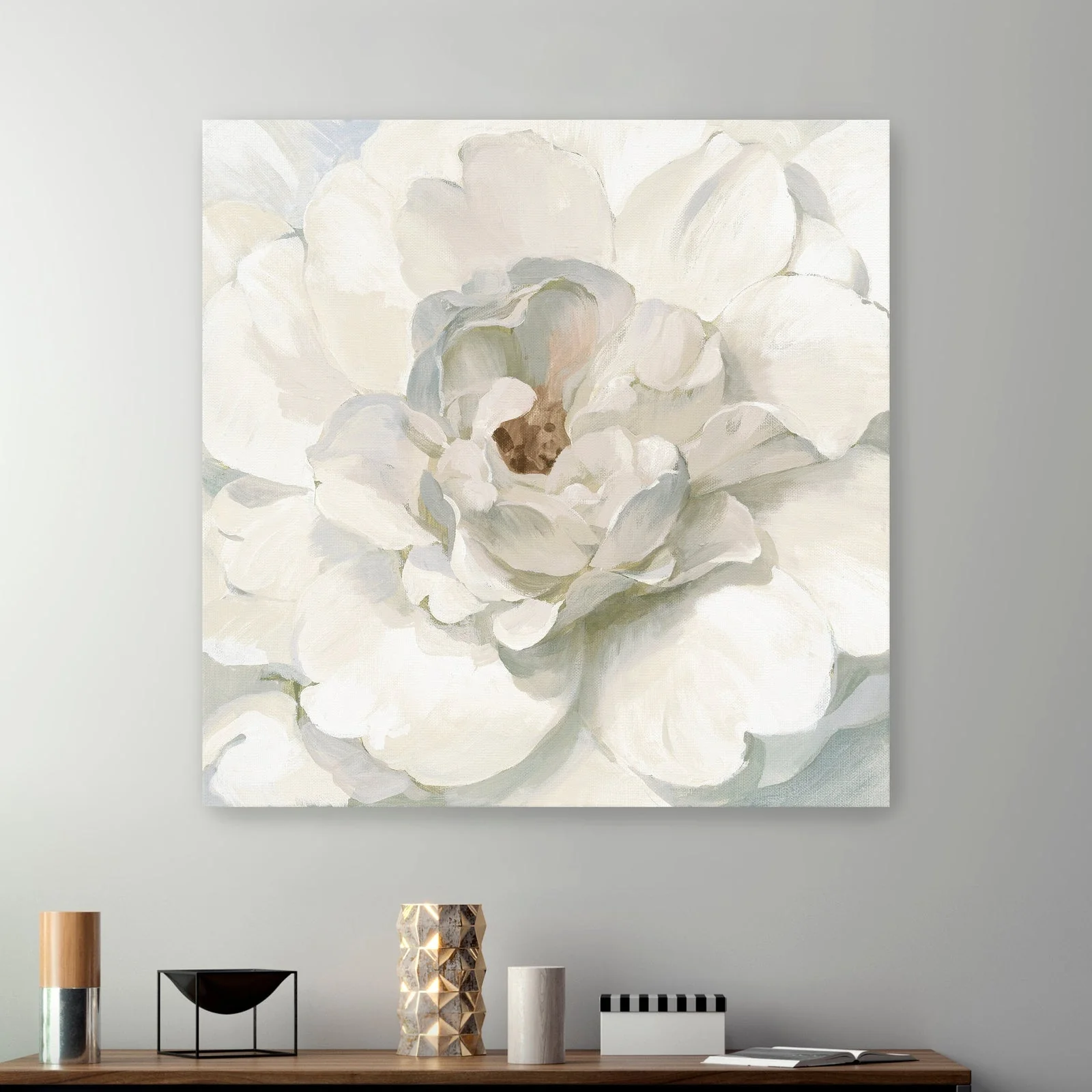 Neutral Peony Canvas Giclee Wall Art