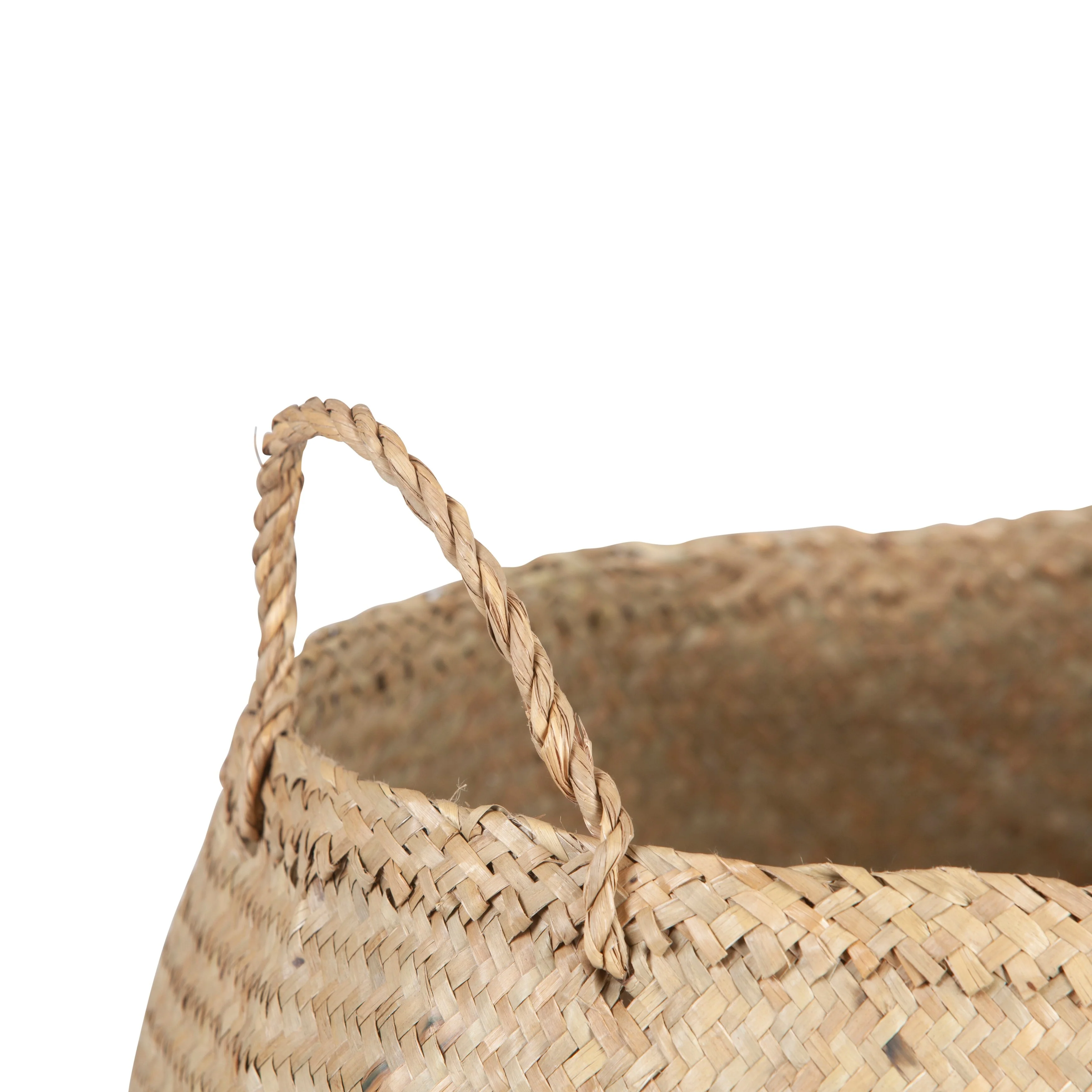 Handwoven Seagrass Basket Storage with Handles