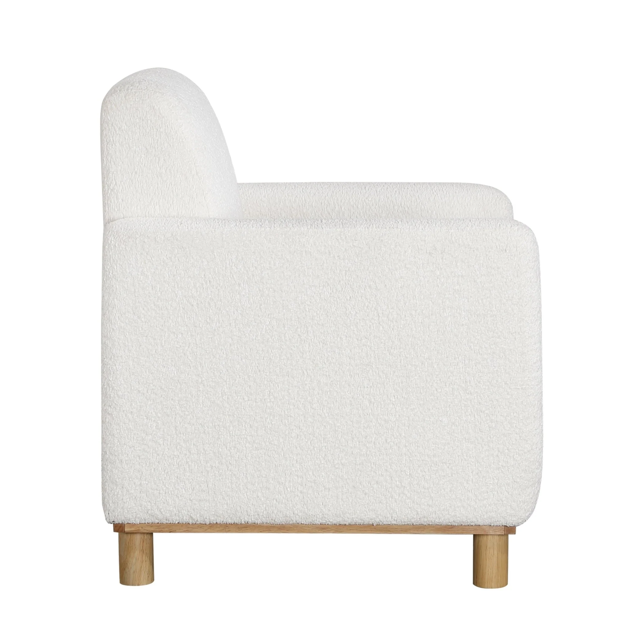 Upholstered Track Arms Living Room Chair with Round Cylindrical Legs