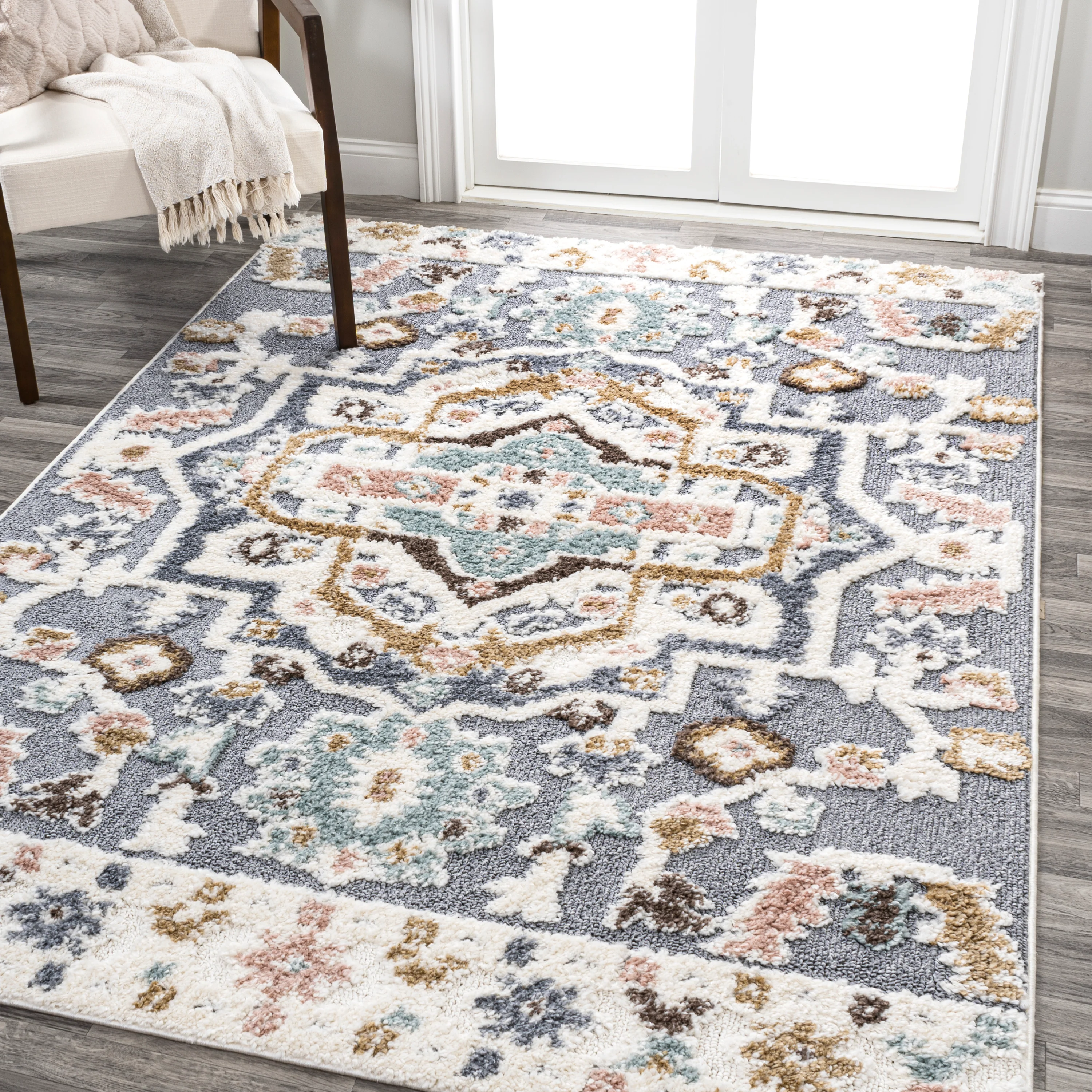 Aziza Persian Medallion High-Low Rug