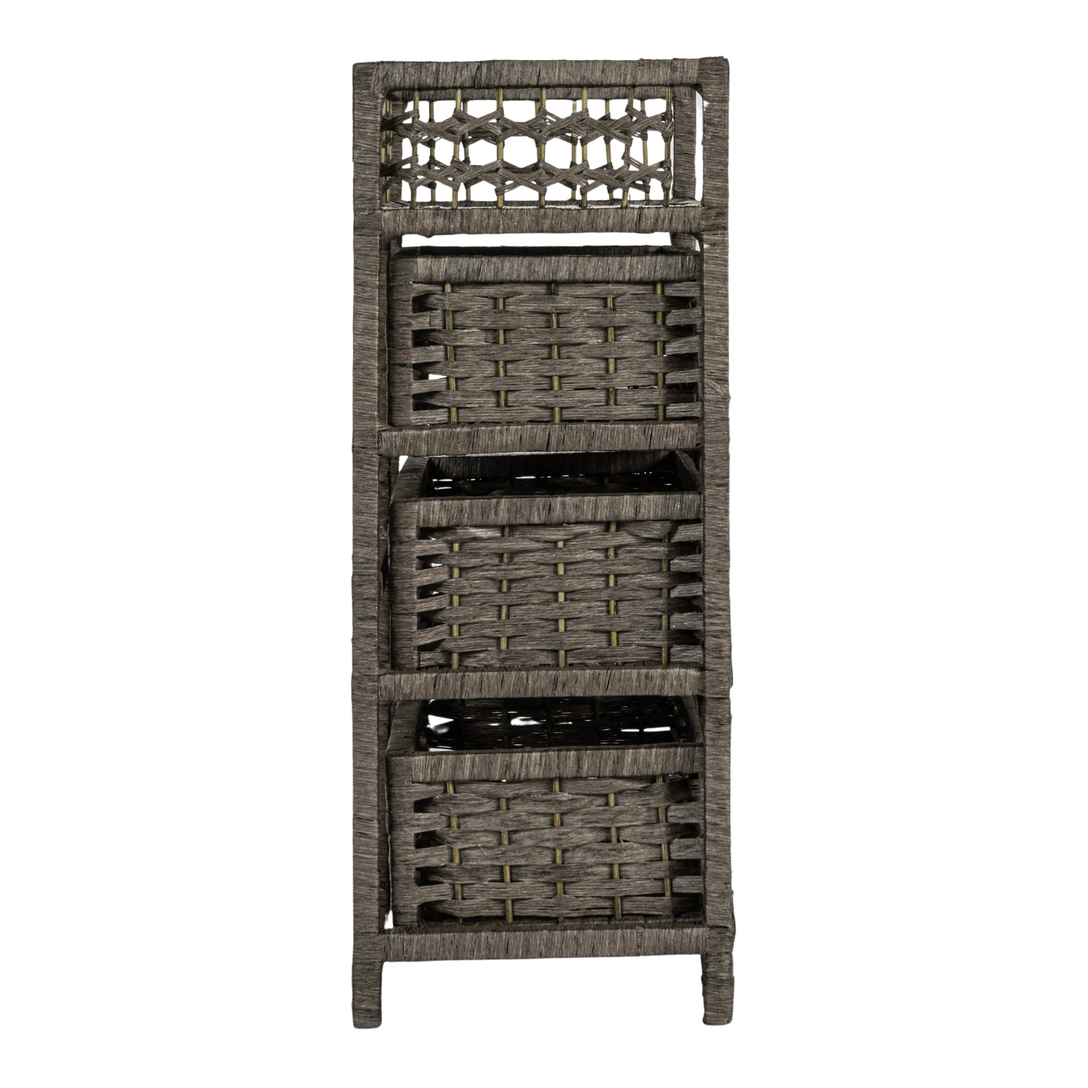 Household Essentials Woven 3 Drawer Chest with Cutout Handles