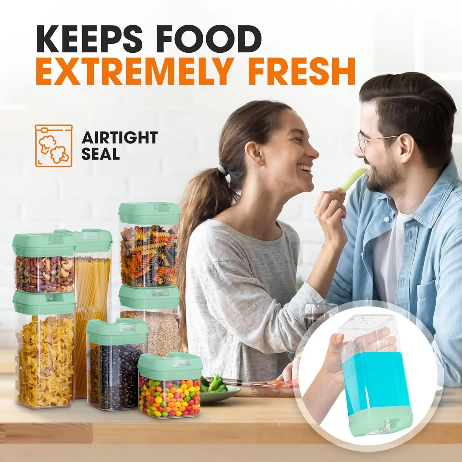 Cheer Collection 7-piece Stackable Airtight Food Storage Container Set