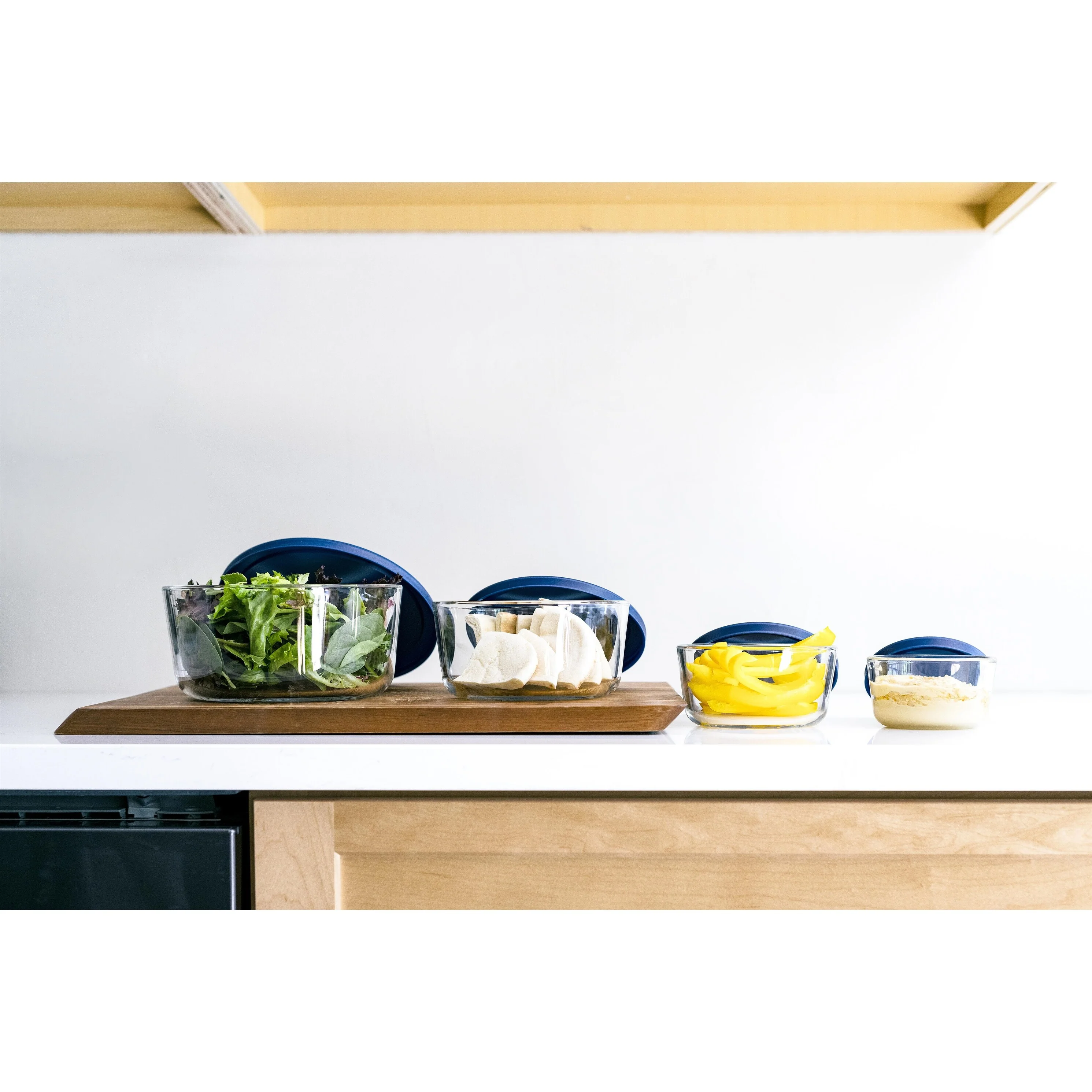 Glass Food Storage Set - Round Nesting, 8-Piece, BPA-Free, Airtight Lids, Microwave & Oven Safe