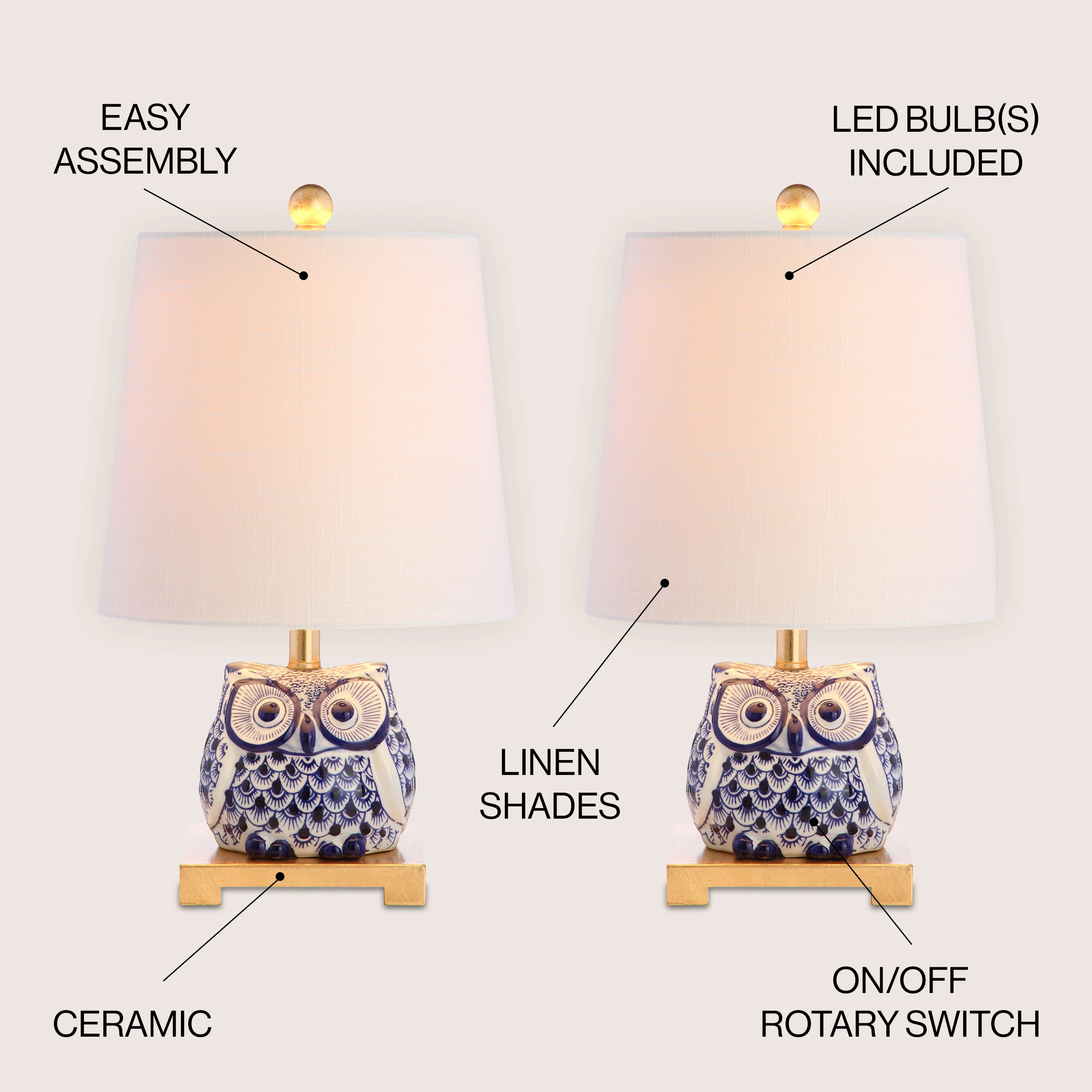 Justina Ceramic Mini Table Lamp