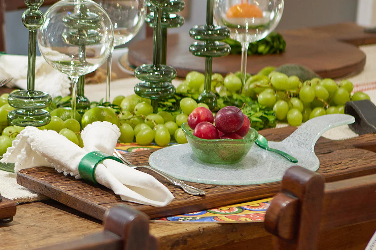 Mini Oval Glass Cheese Tray, White