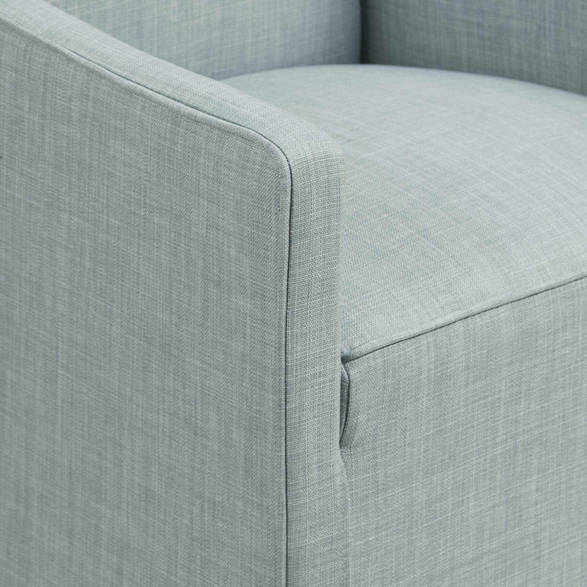 Upholstered Accent Chair with Hidden Casters and Sloped Arms