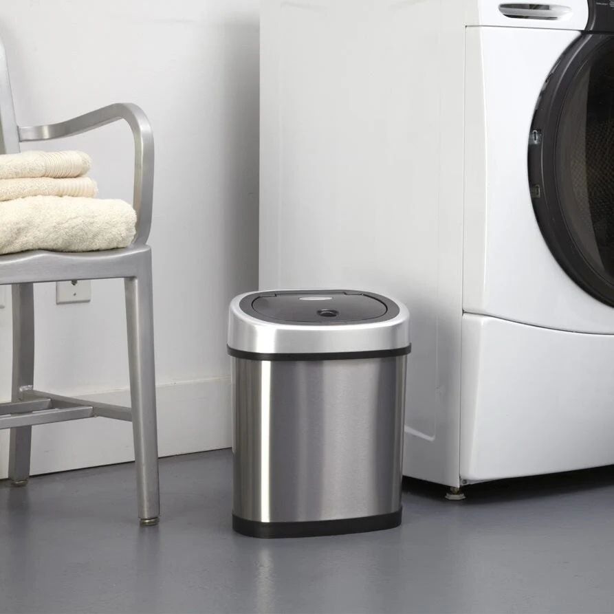 NINESTARS Stainless Steel Motion Sensor Trash Can Combo, 13.2 Gal. & 3 Gal. CB-DZT-50-3/12-9
