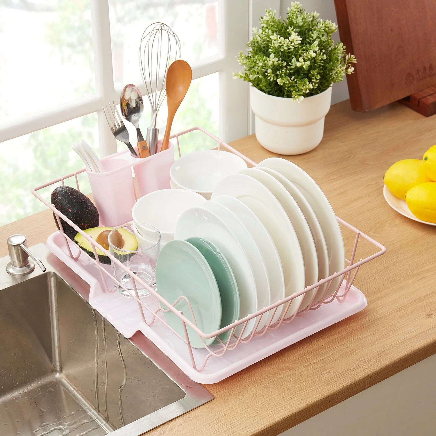 Sweet Home Collection 3-Piece Kitchen Sink Dish Drainer Set