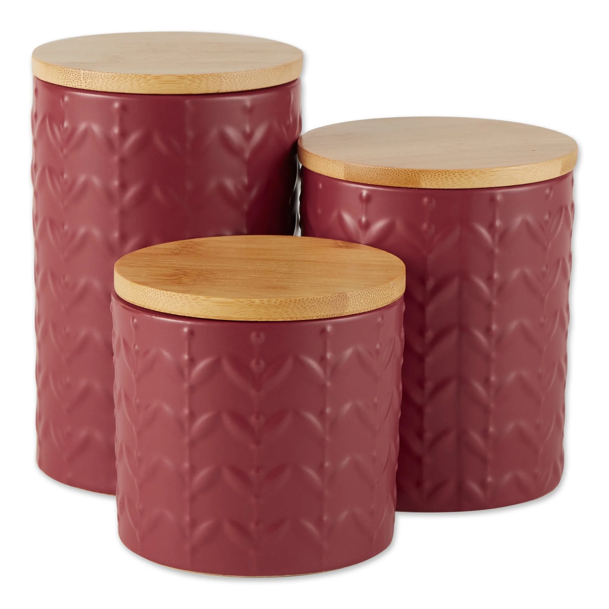 Retro Vine Texture Ceramic Canister (Set of 3)