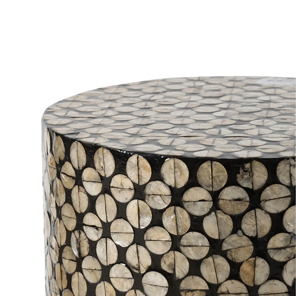 Cylindrical Capiz Side Table