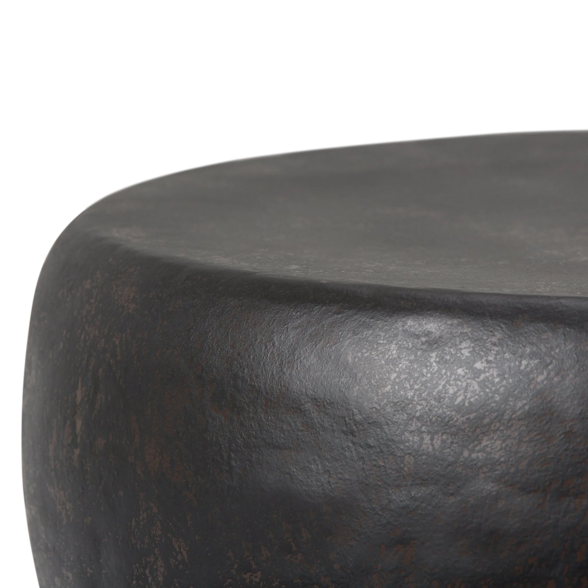Eclipser Drum-Shaped Metal Side Table