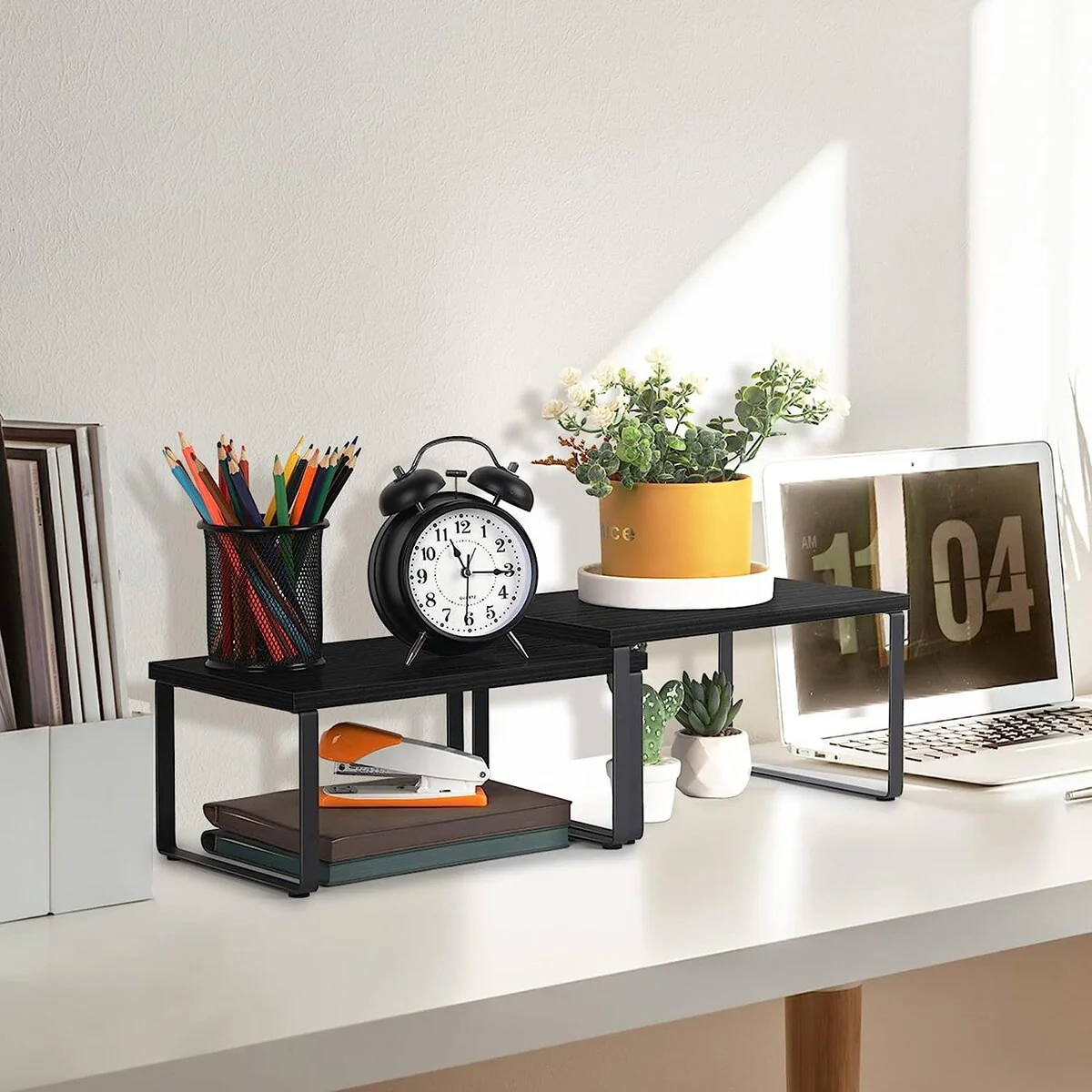 Stackable Kitchen Cabinet Shelves Organizer