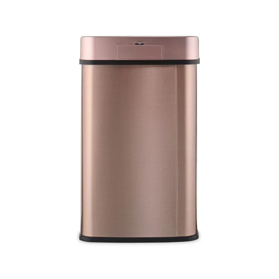 NINESTARS Rectangular Motion Sensor Trash Can 13.2 Gal./50 L Gold DZT-50-28GD