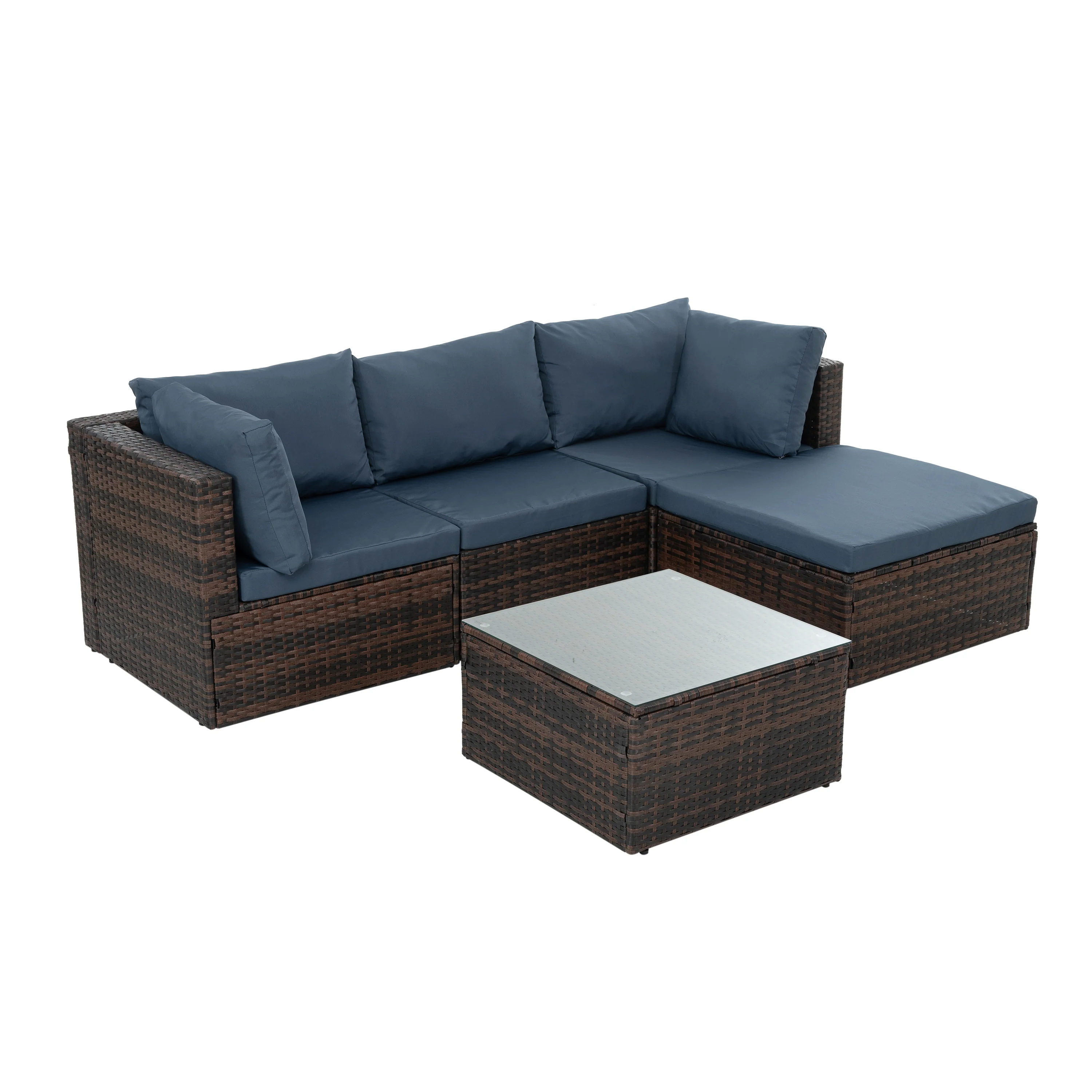 Wicker 5-Piece Outdoor Seating Set