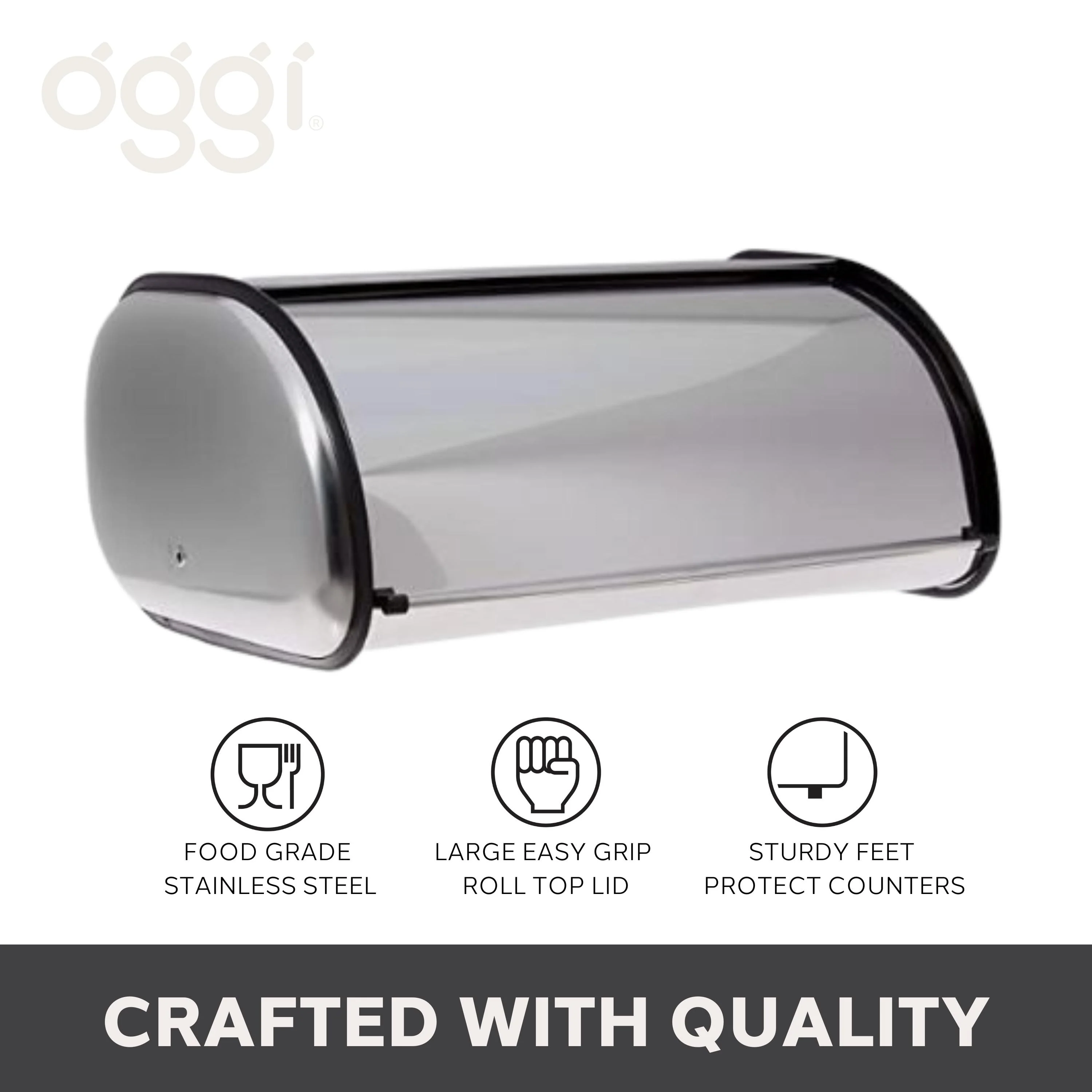 Bread Box w/ Stainless Steel Lid (17.5