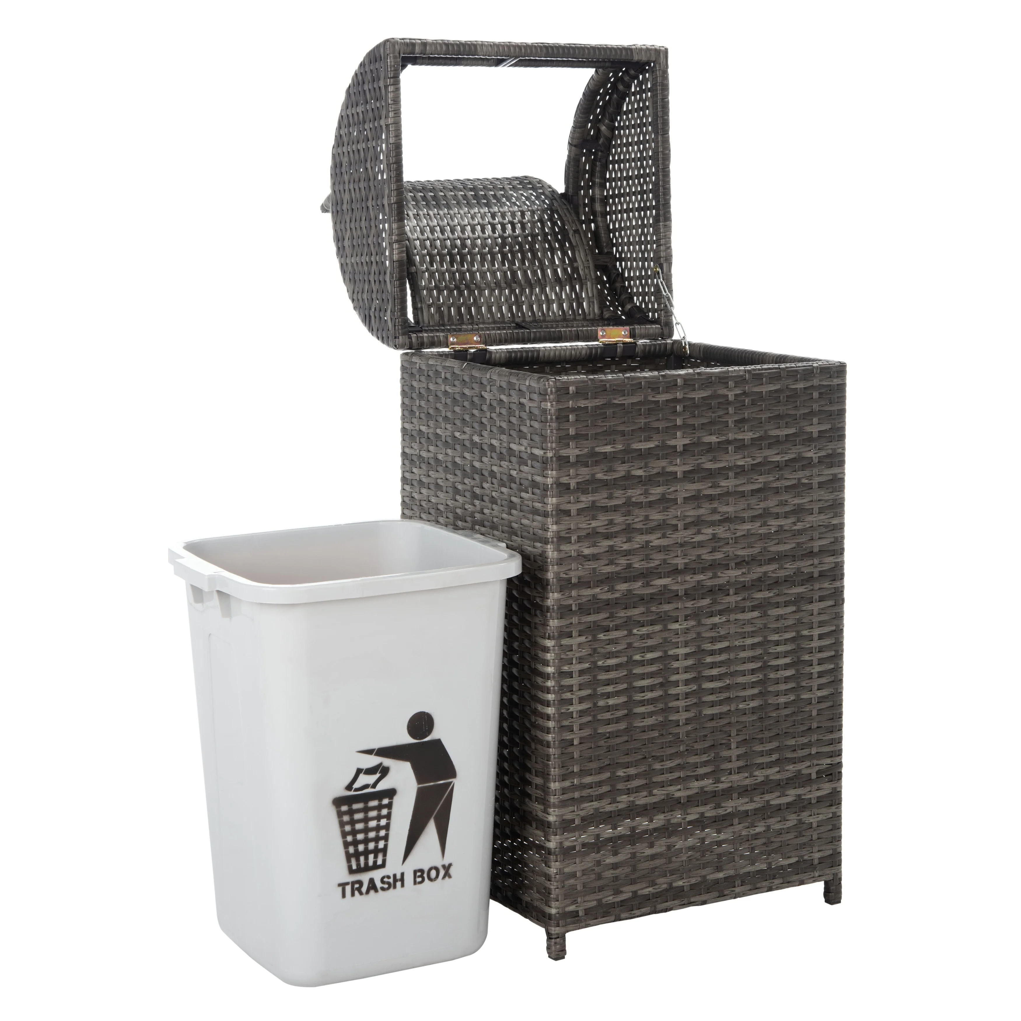 SAFAVIEH Outdoor Karyme Trash Bin (Fully Assembled)