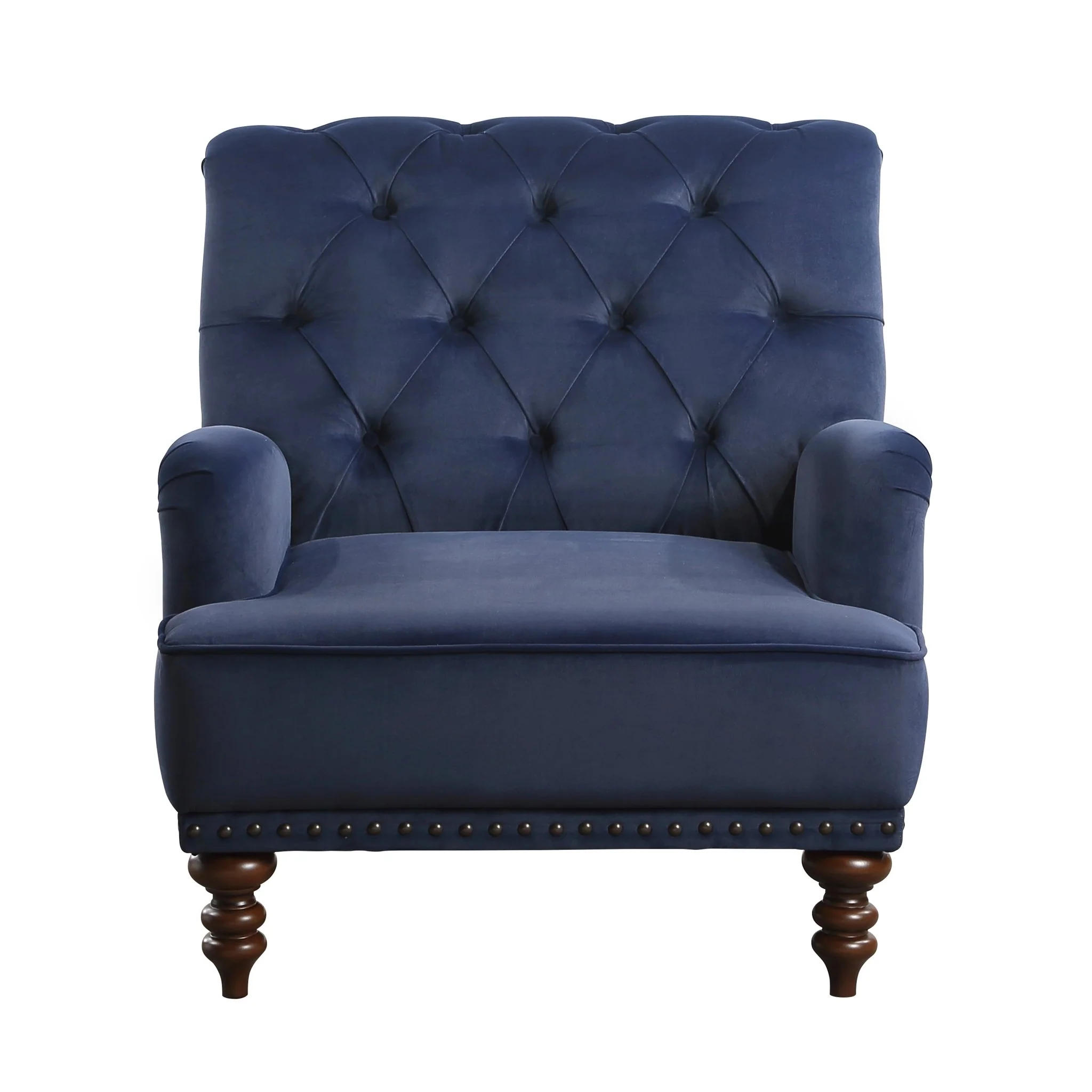 Luxurious Accent Chair with Upholstered Tufted and Nailhead Trim