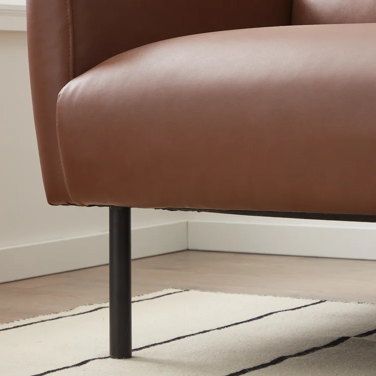 Ollie Twin 82.3'' Faux Leather Tight Back Sofa