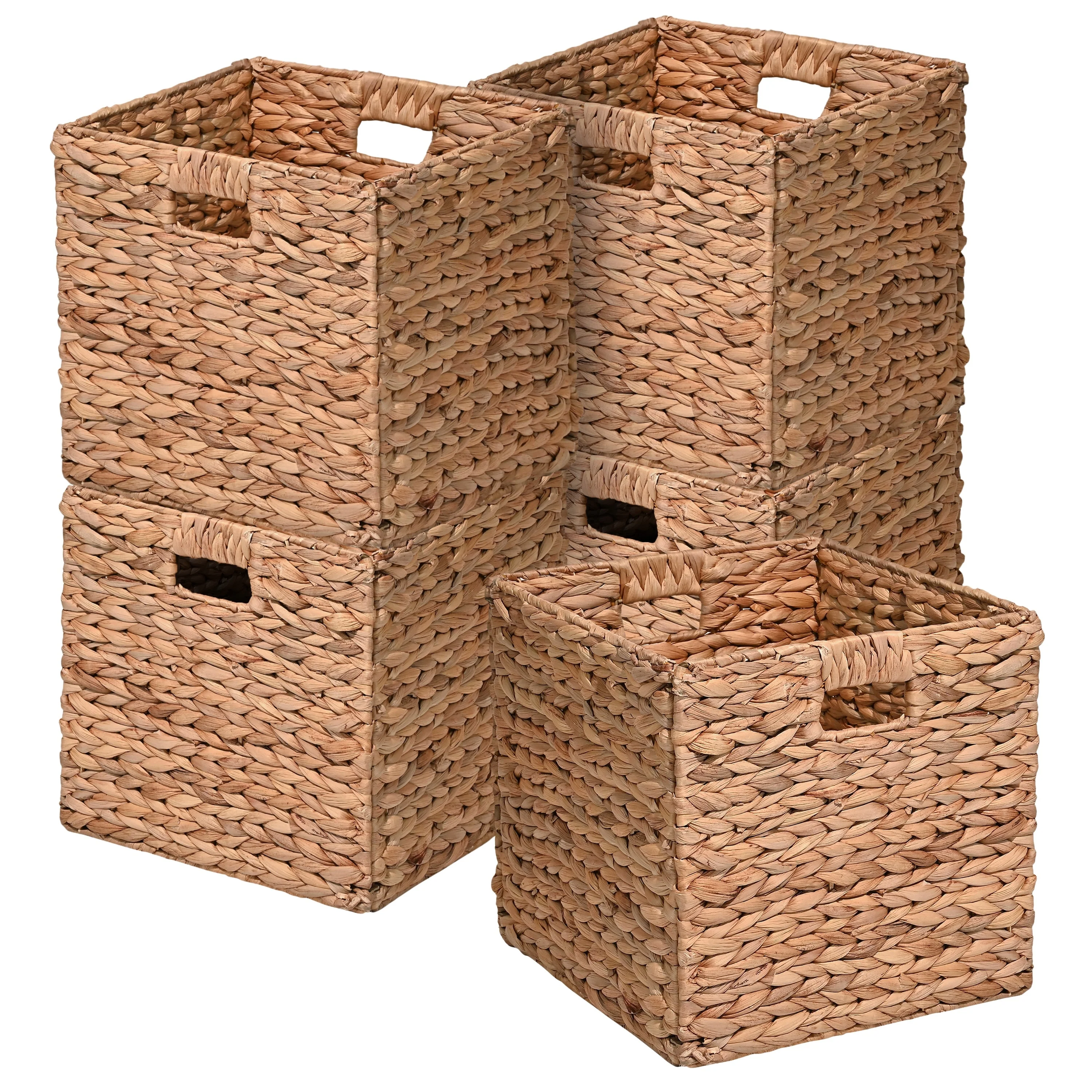 Collapsible Storage Cube Basket with Handles (Set of 5)