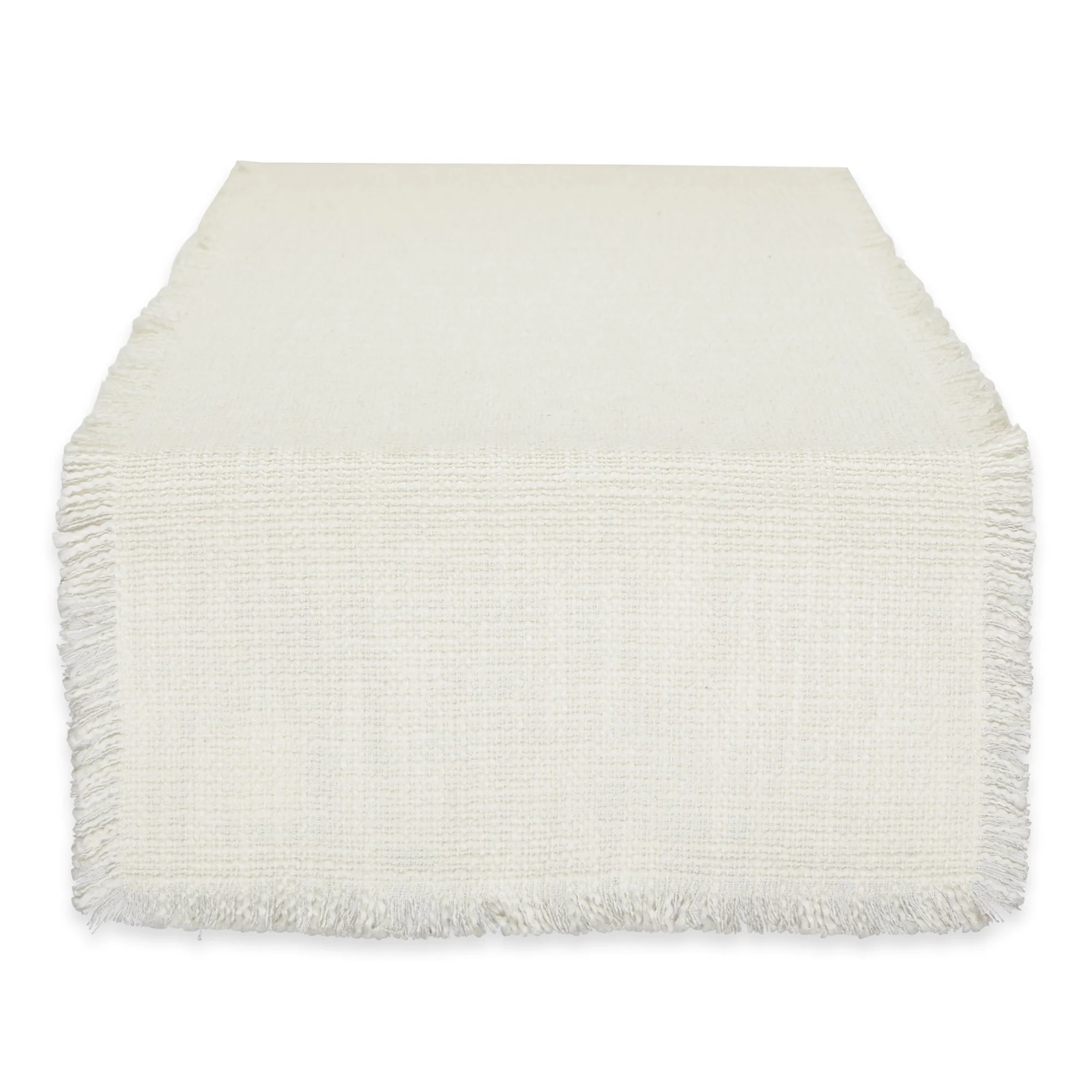 Cream Sugar Basket Fringe 14X72 Table Runner