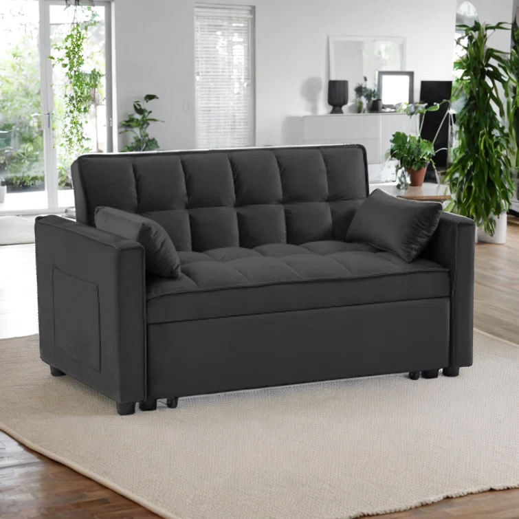 Dameion 55.20'' Velvet Sleeper Sofa