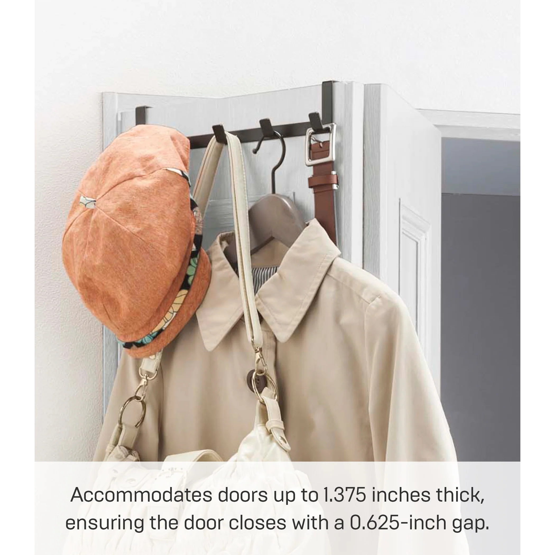 Yamazaki Home Over-the-Door Hanger, Steel, Up To 1.375