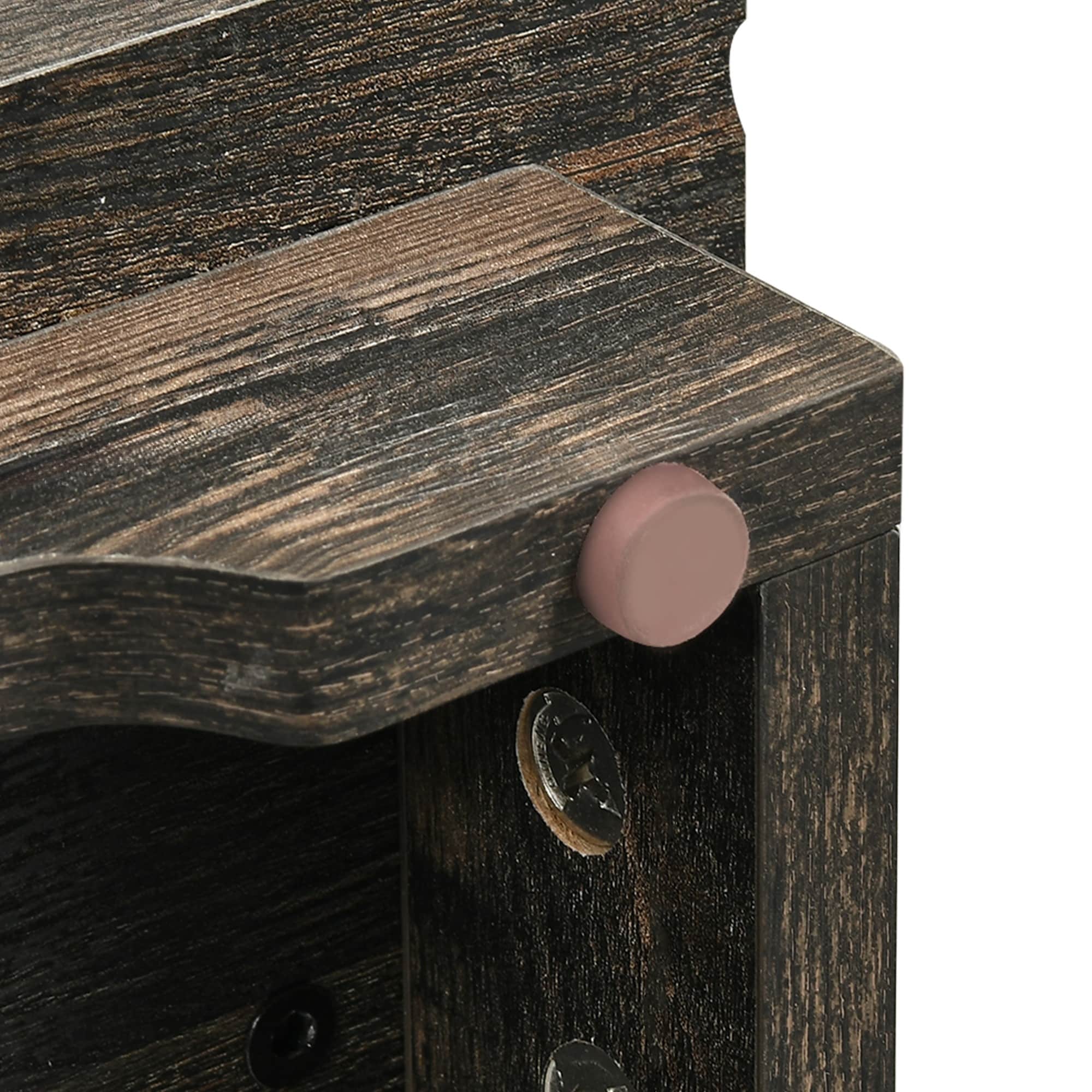 Moasis Farmhouse Hall Tree with Bench and Shoe Storage with 10 Hooks for Entryway