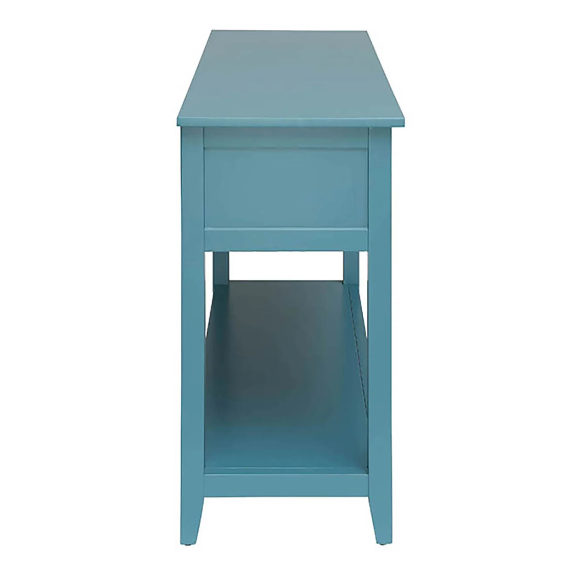 Teal Console Table with Bottom Shelf